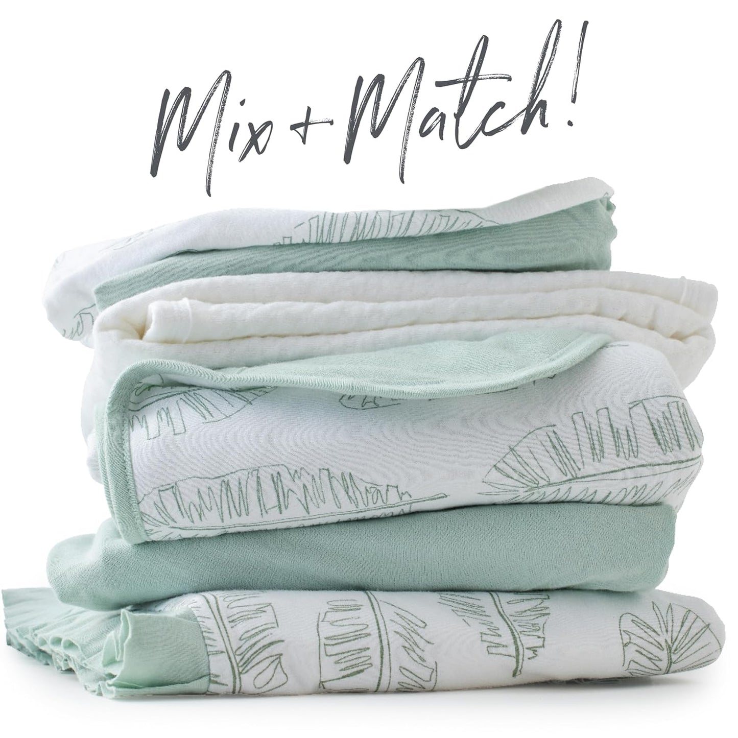 HonestBaby Unisex-Baby Fitted Crib Sheets Set Standard Mattress, 100% Organic Cotton Baby Boys, Girls, Neutral, 1 Pack - SAGE, One Size