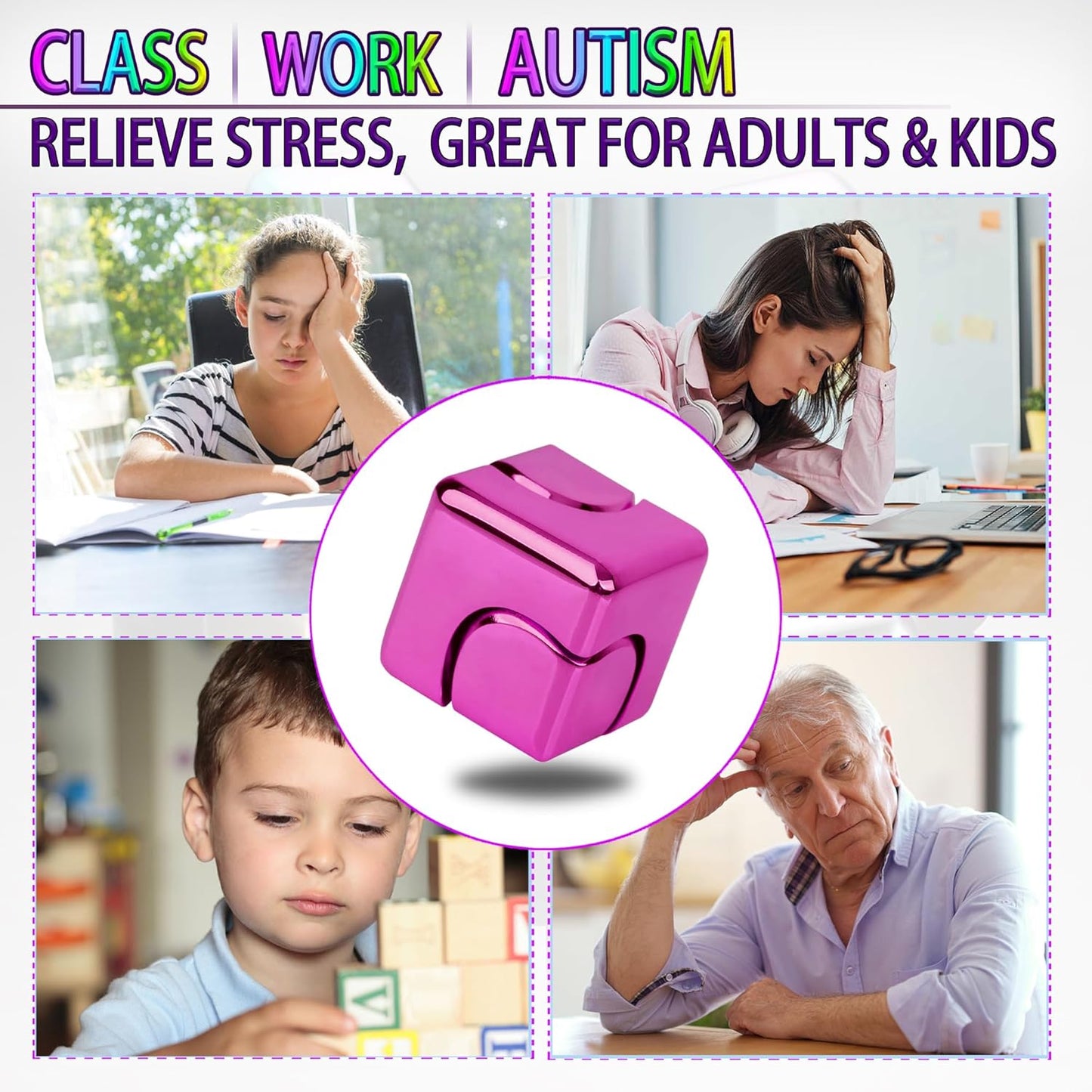 Fidget Spinner Toys Cube Adults, Easter Basket Stuffers for Teens Metal EDC Cool Desk Gadgets Office Toys Small Anxiety Figette Sensory Toy, ADHD Tool Fingears Figet Stress Valentine Gift for Boys