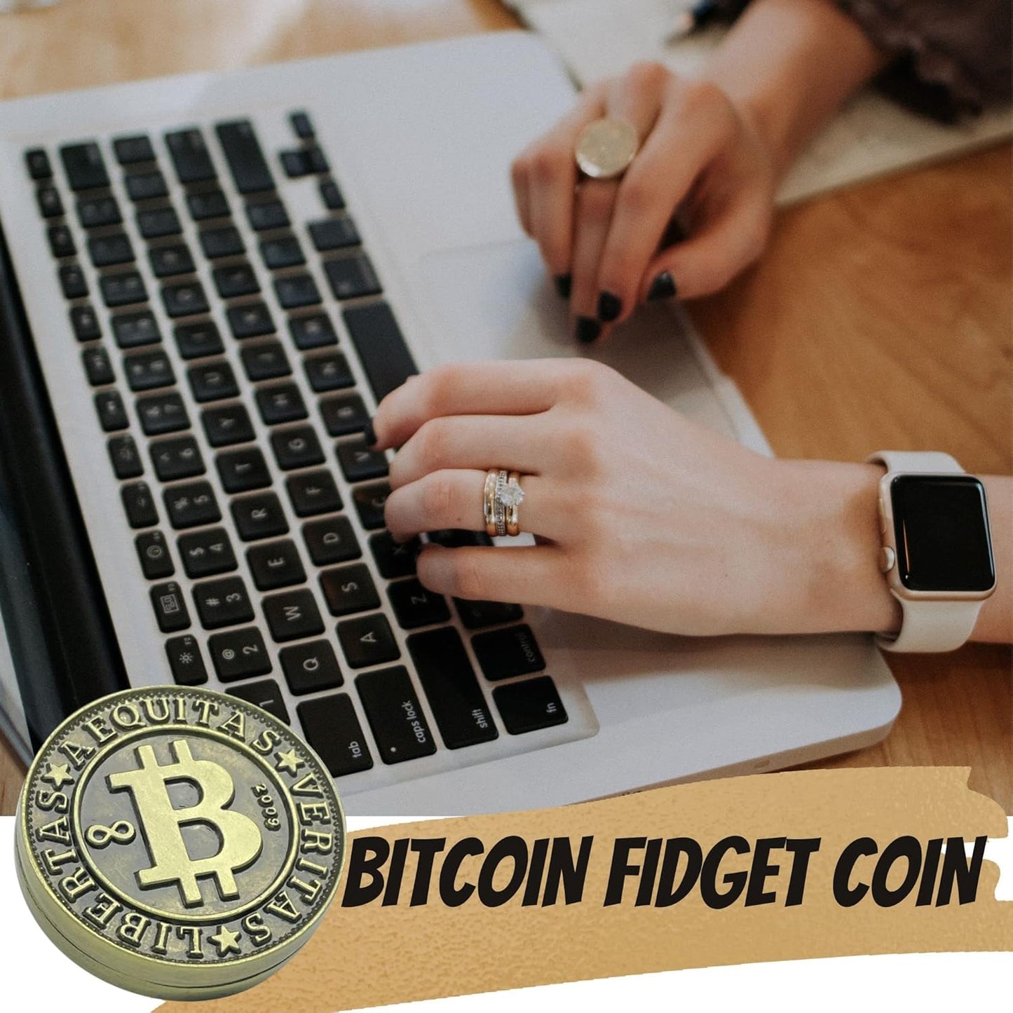 Fidget Slider Fidget Coin Metal Fidget Toy EDC Slider Fidget Toys for Adults Push Slider Anxiety Relief Chritmas Gift for Men ADHD(Yellow)