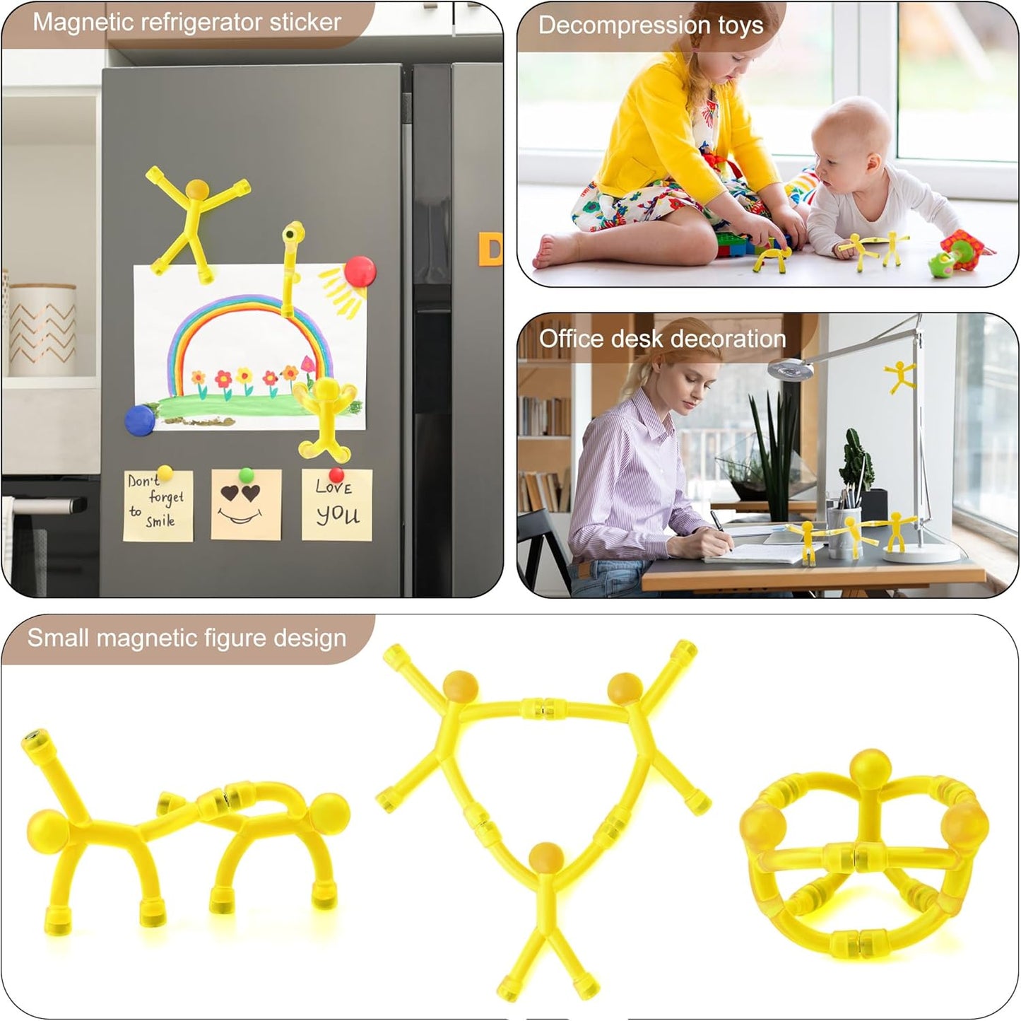 Fidget Toy Set, Fidget Toys for Teens, Adults Fidgets for Anxiety and Stress, Desk Fidgets for Adults, Fidget Sensory Toys Autism Children (Yellow)