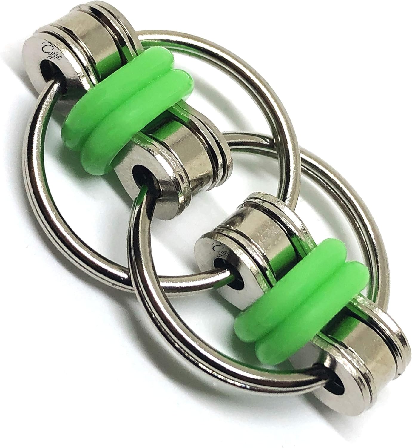 Fidget Toys Roller Chain - Stress Relief Perfect for ADHD, ADD, Anxiety in Classroom, Office, School, Work for Students, Teens, Adults Stocking Stuffers Gifts (3 Piece) (Green)