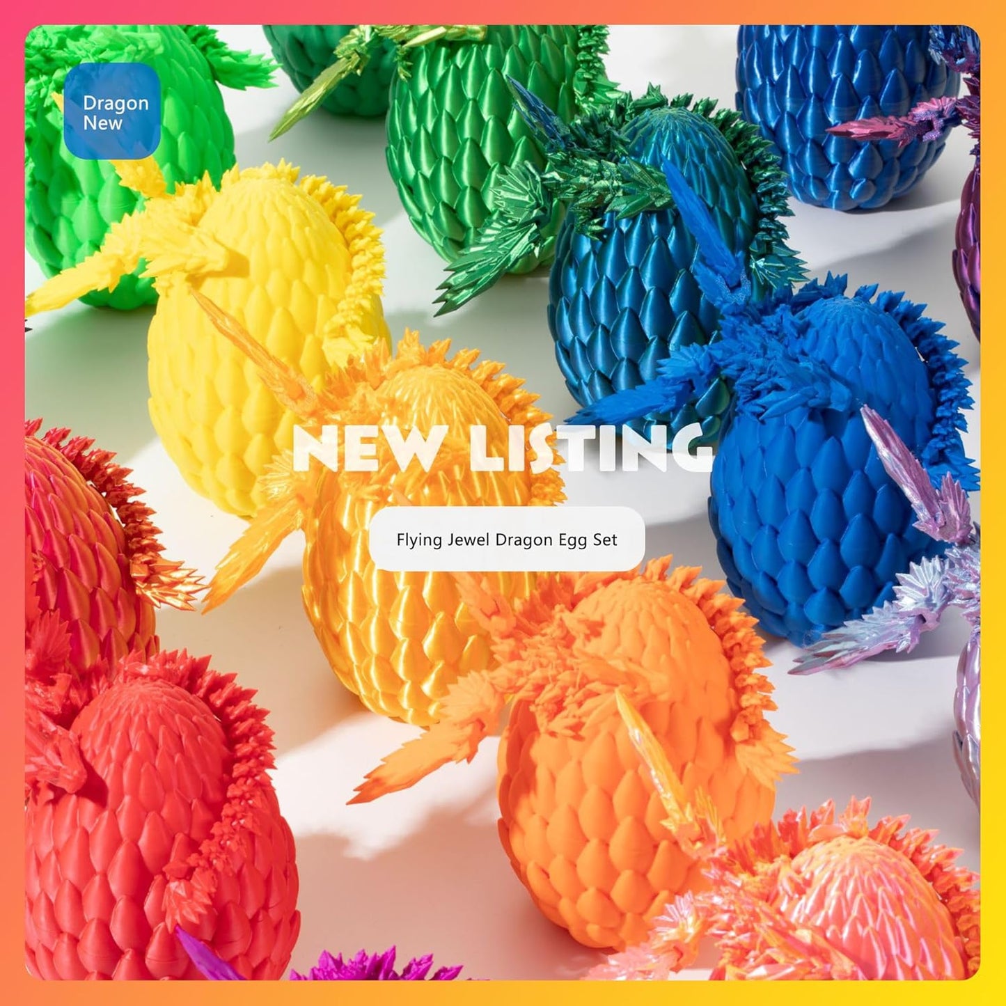 GerRit 3D Printed Dragon,Crystal Dragon,3D Printed Stuff,Dragon Fidget Toy,3D Dragon Eggs with Dragon Inside,Home Office Decoration, Administrative Desk Toys (Laser Violet)