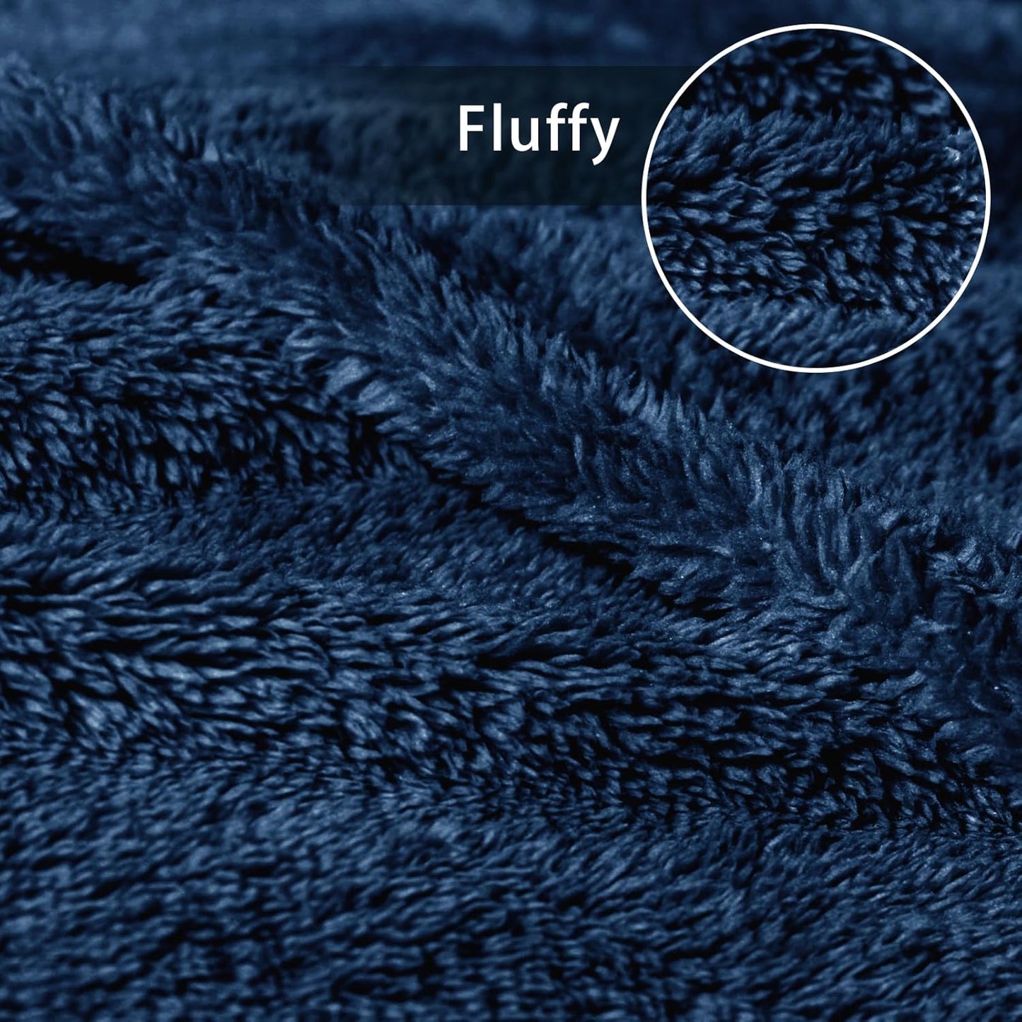 Exclusivo Mezcla Twin Size Flannel Fleece Blanket, Super Soft Velvet Plush Bed Blanket, Fuzzy Cozy and Warm for All Seasons, 60x80 Inches, Navy Blue
