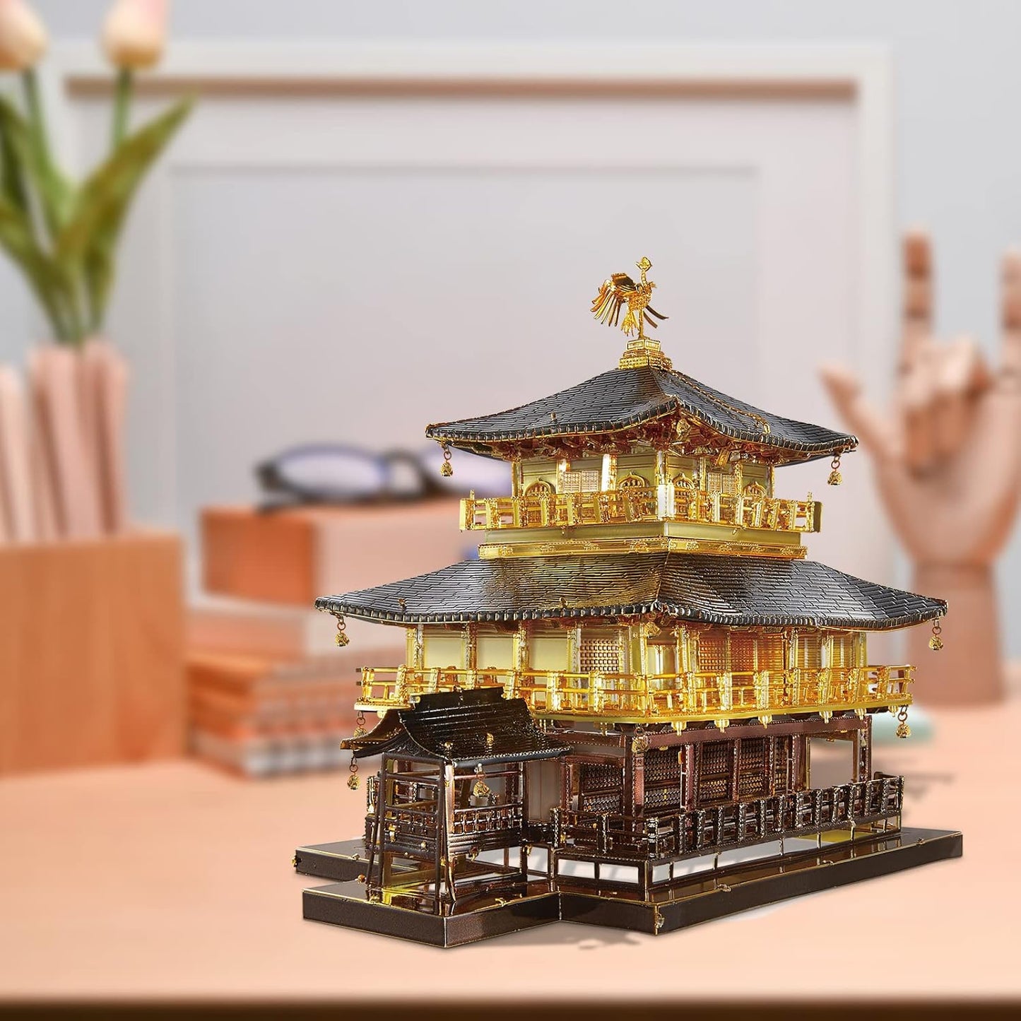 Piececool 3D Metal Model Kits for Adults, Kinkaku-ji Golden Pavilion Model Building Kits, Challenging 3D Puzzles for Stress Relief DIY Craft Kits