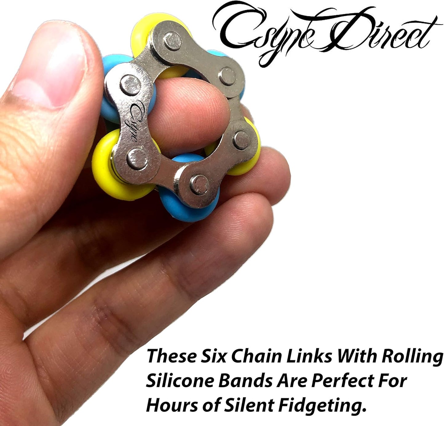 Fidget Toys Roller Chain - Stress Relief Perfect for ADHD, ADD, Anxiety in Classroom, Office, School, Work for Students, Teens, Adults Stocking Stuffers Gifts (3 Piece) (Green)