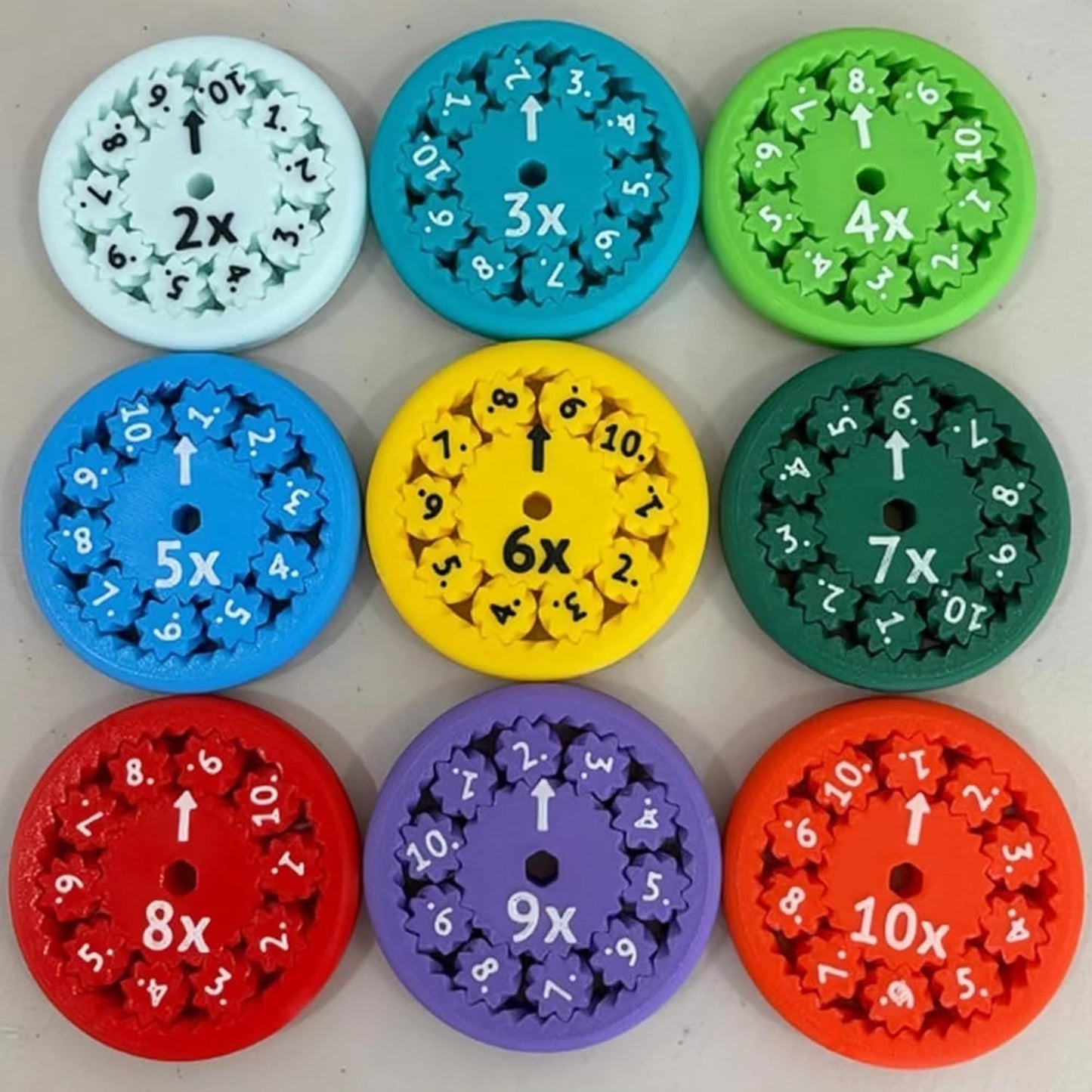 Math Fidget Spinners,Educational Math Fact Fidget Spinners, Math Fidget Toy Multiplication, Math Learning & Education Toys Game(9pcs2)