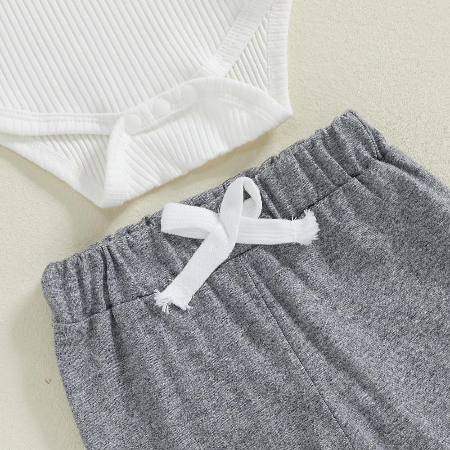 fhutpw Baby Boy Clothes 3 6 12 18 Months Ribbed Knitted Long Sleeve Romper and Pants Sets Newborn Fall Splicing Color Outfits