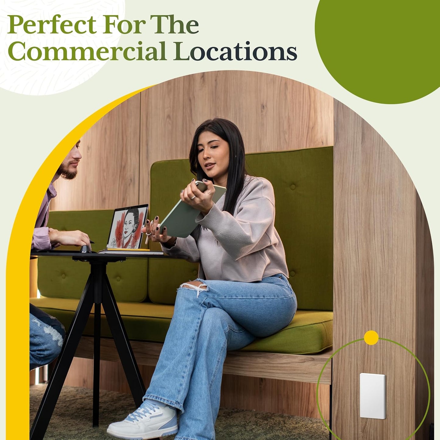 TG Mid-Size Screwless Blank Wall Plate, Child Safe Blank Device Outlet Cover, Medium Size 1-Gang 4.88" H x 3.11" L, Polycarbonate Thermoplastic, UL Listed, SP-MB1-W, White (1 Pack)