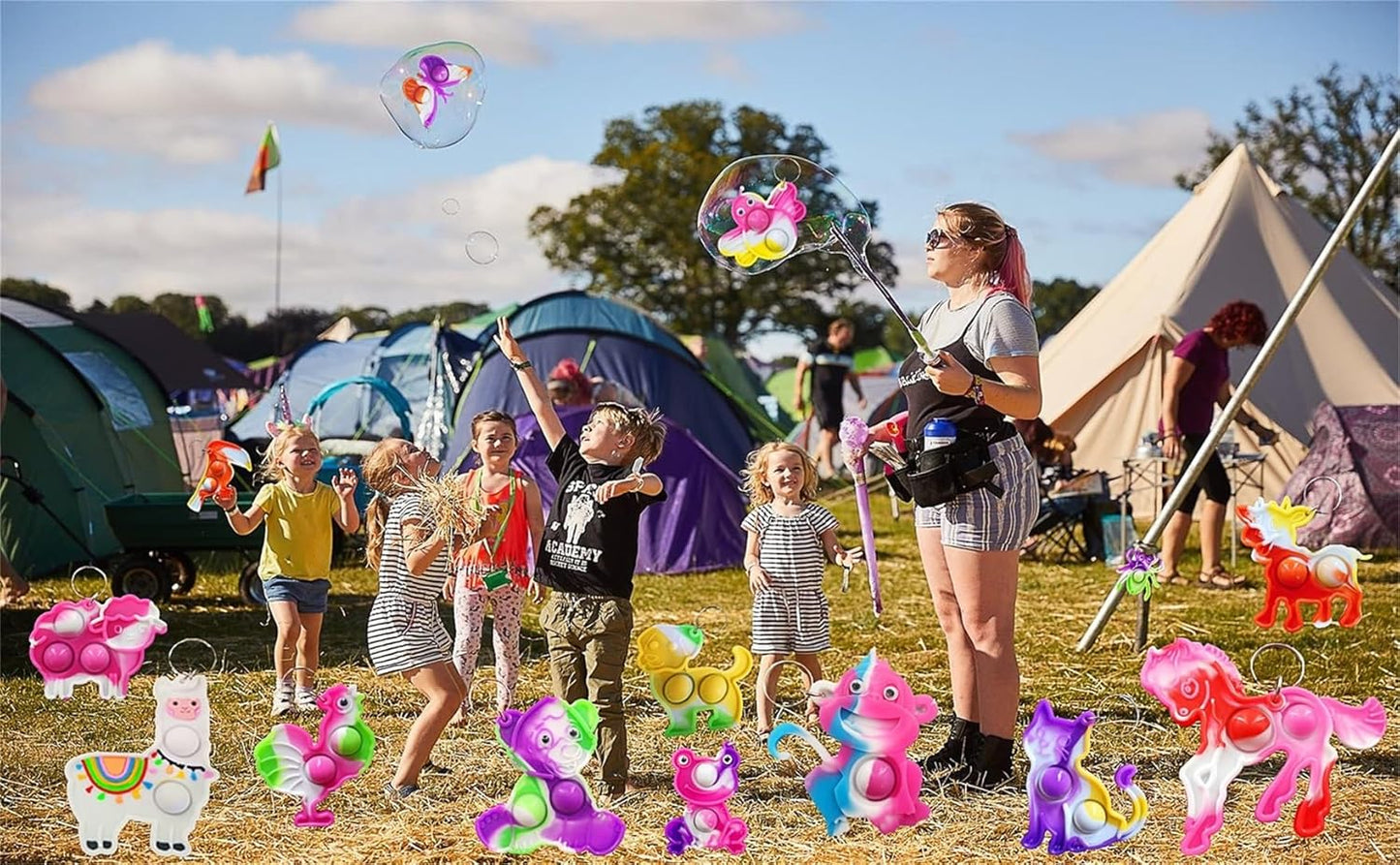 40 Packs Variety Animal Christmas Classroom Students Bulk Rainbow Bubbel Fidgets Gifts from Teach, Mini Pop Holiday Rewards Party Favors for Kids Adult