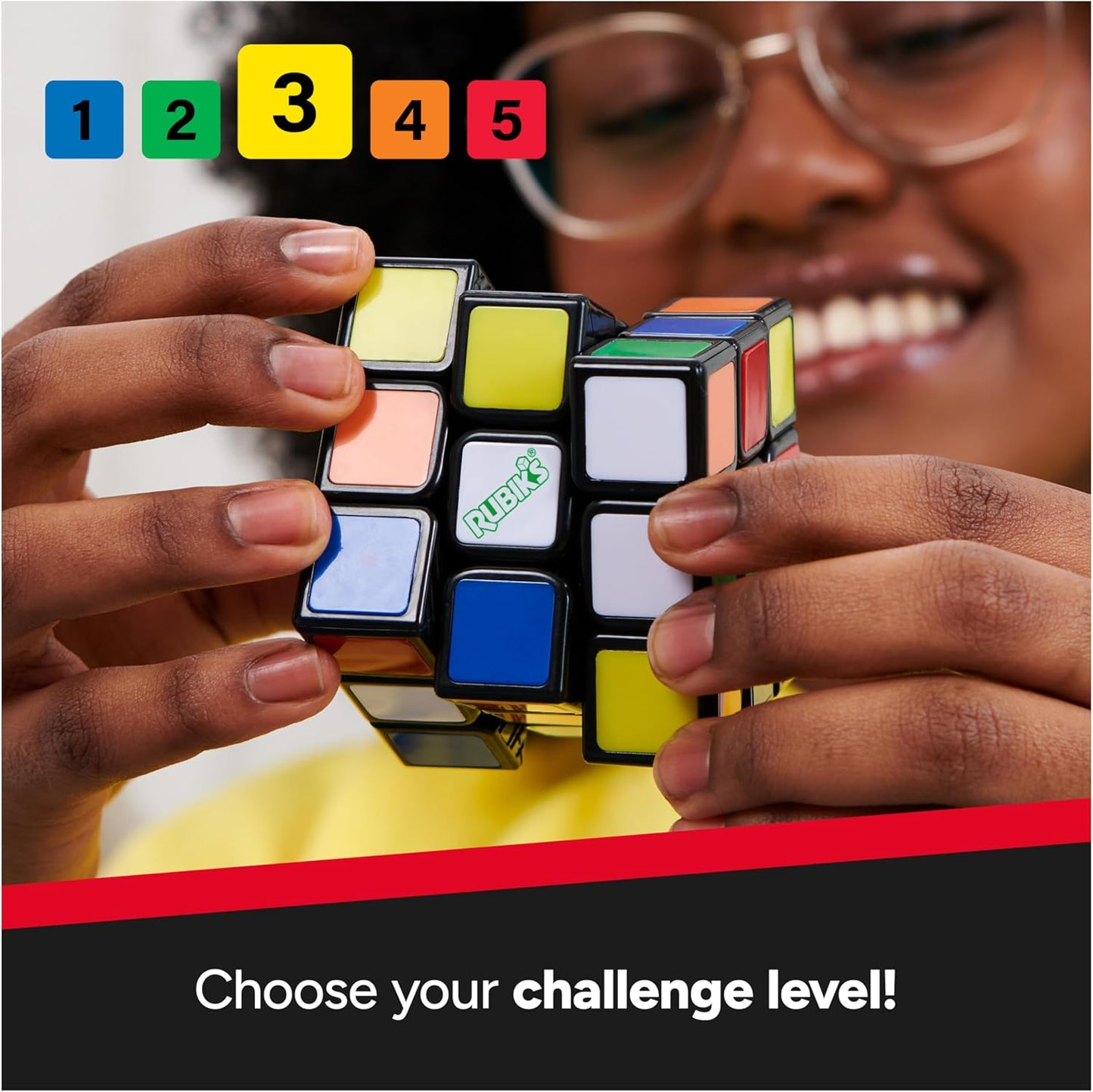 Rubik's Re-Cube, The Original 3x3 Cube Made with 100% Recycled Plastic 3D Puzzle Fidget Cube Stress Relief Travel Game, for Adults and Kids Ages 8+