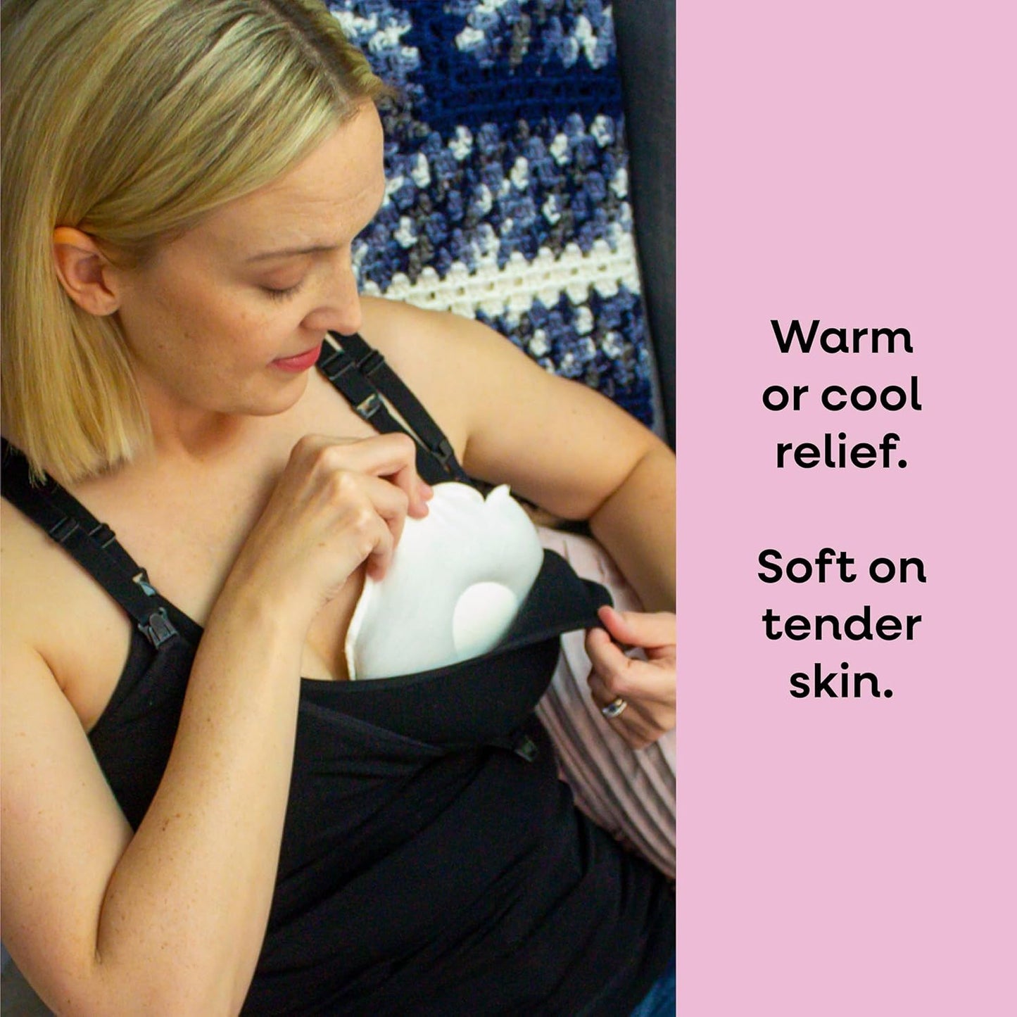 Bamboobies Soothing Nursing Pillows, Daytime Nursing Pads - Reusable, Hot Cold Compress for Breastfeeding- Discreet Leak-Proof Washable Pads for Breastfeeding - 2 Compress Pads, 2 Nursing Pads