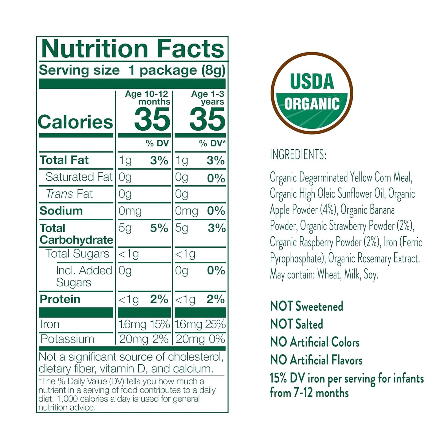 Little Bellies Organic Banana Softcorn Baby Snack (Pack of 18 x 0.28 oz Individual Packs)