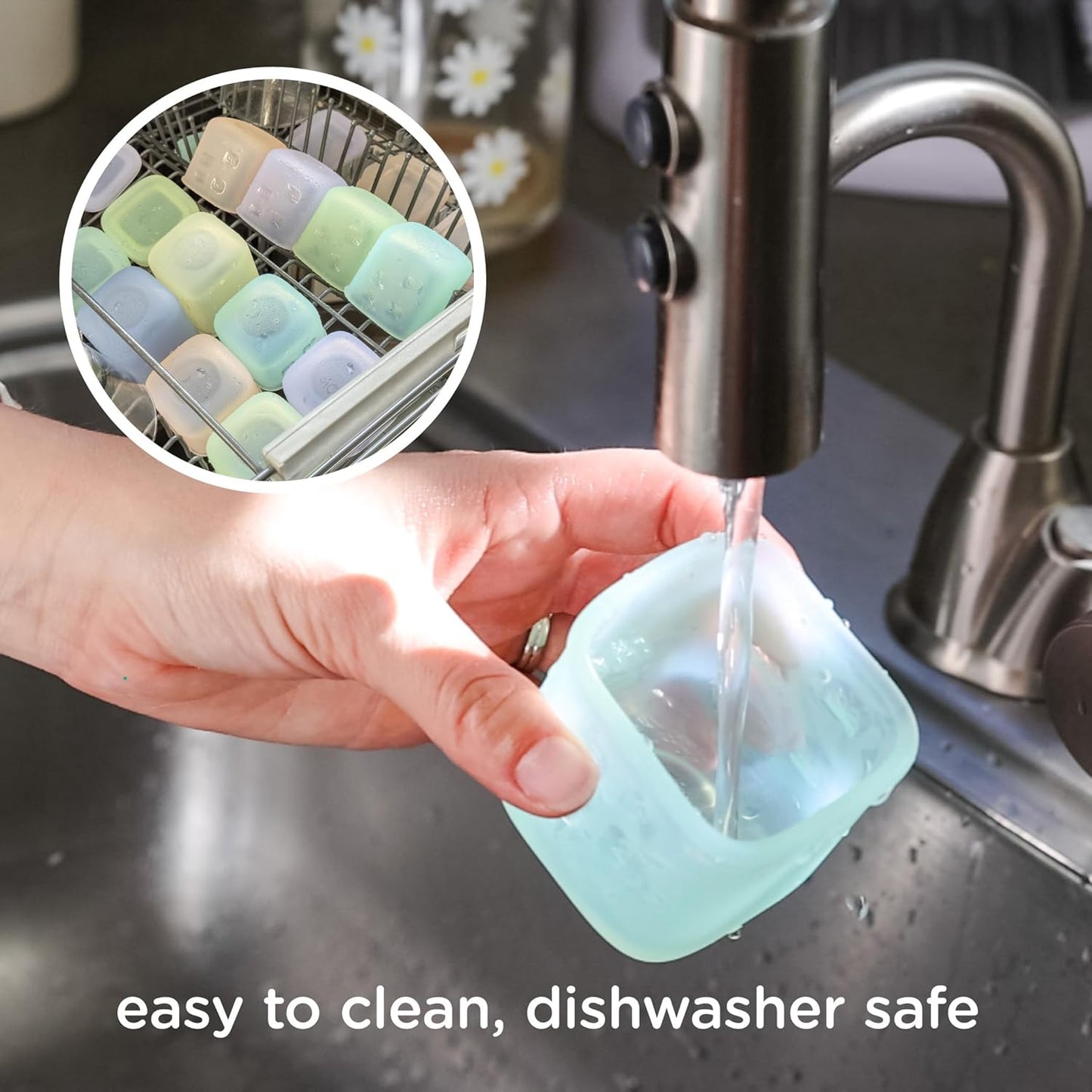 Olababy Clear Sense Silicone Storage Containers 4pk for Baby Food, Snacks, Formula, Puree, Sauce & More | Micro Plastic & BPA-Free | Daycare Essentials for Toddlers and Kids (Coral, 4 oz / 120 ml)