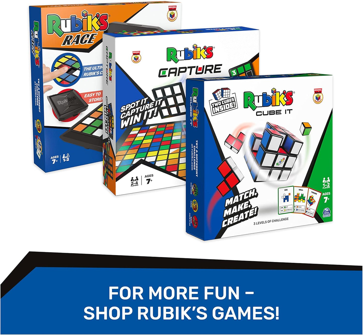 Rubik’s, Learn to Solve Bundle 3x3 Cube 2x2 Mini Apprentice 3D Puzzle Game Stress Relief Fidget Toy Travel Gift Set, for Adults & Kids Ages 7 and up