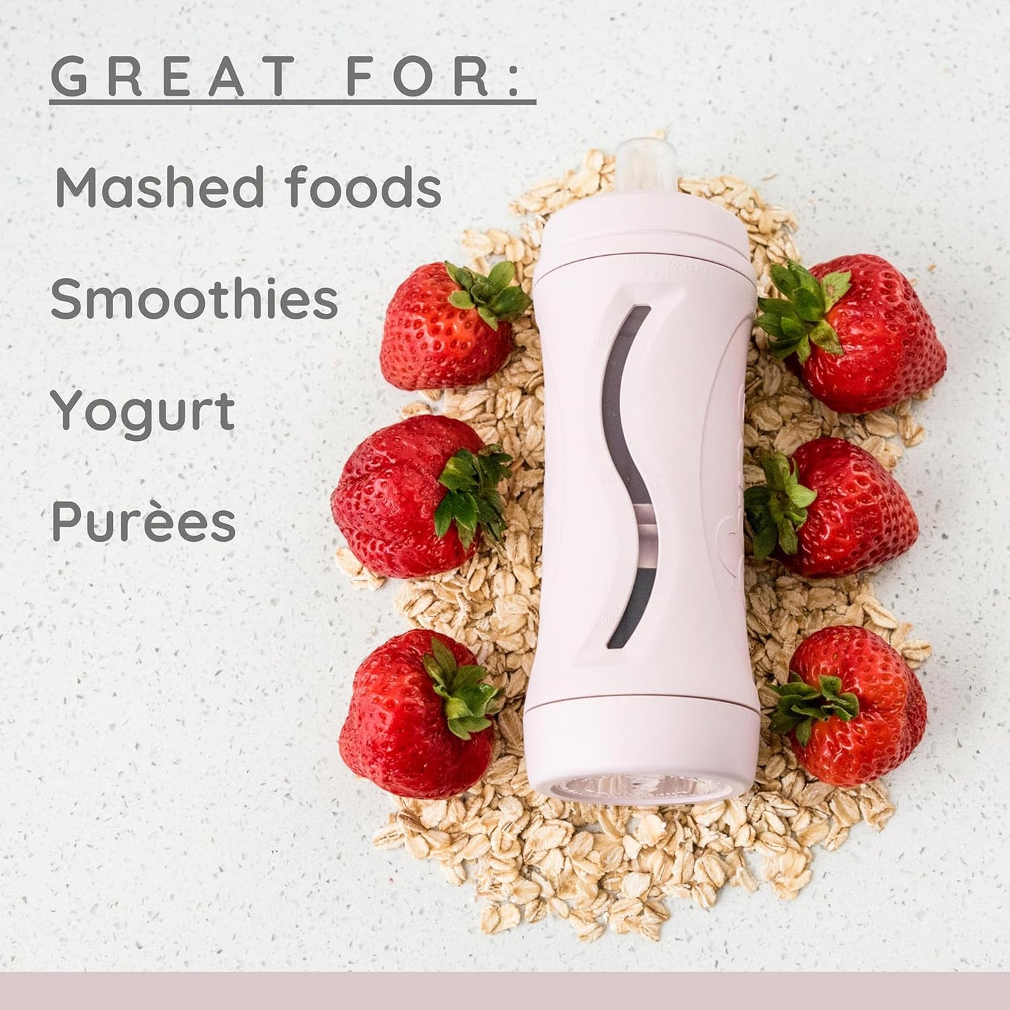 Subo Baby Food Bottle | No Mess Baby Toddler Self Feeder | Squeeze Free Design for Purees, Smoothies, Yogurt, Oatmeal, or Thickened Liquids | Reusable Silicone Washable Cup (Musk)