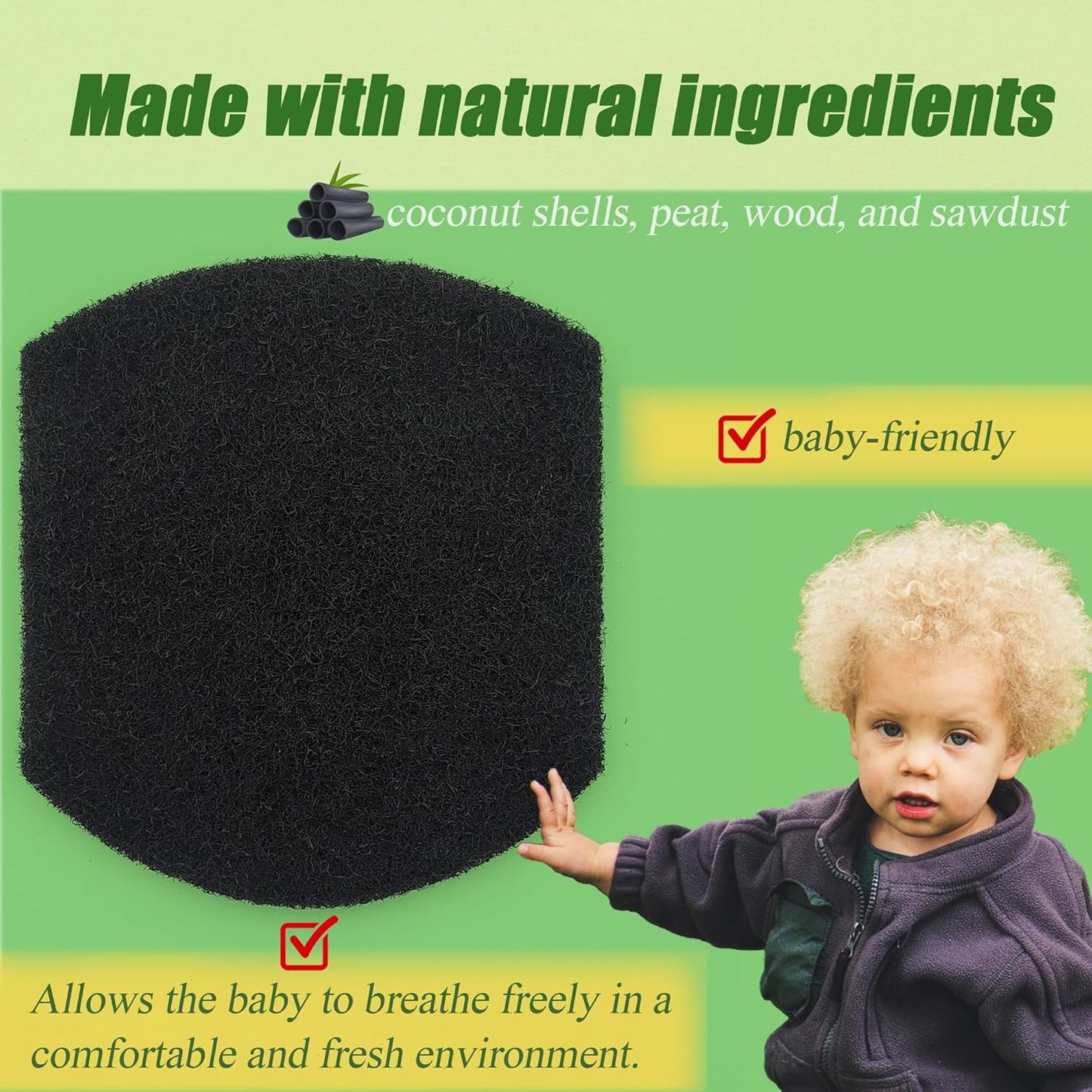 Diaper Pail Deodorizers Odor Eliminator Activated Charcoal Filter Refills Compatible with Ubbi Diaper Pail | 6 Pack Carbon Filter | Precise fit | Thickened | Natural, Keep Home Fresh