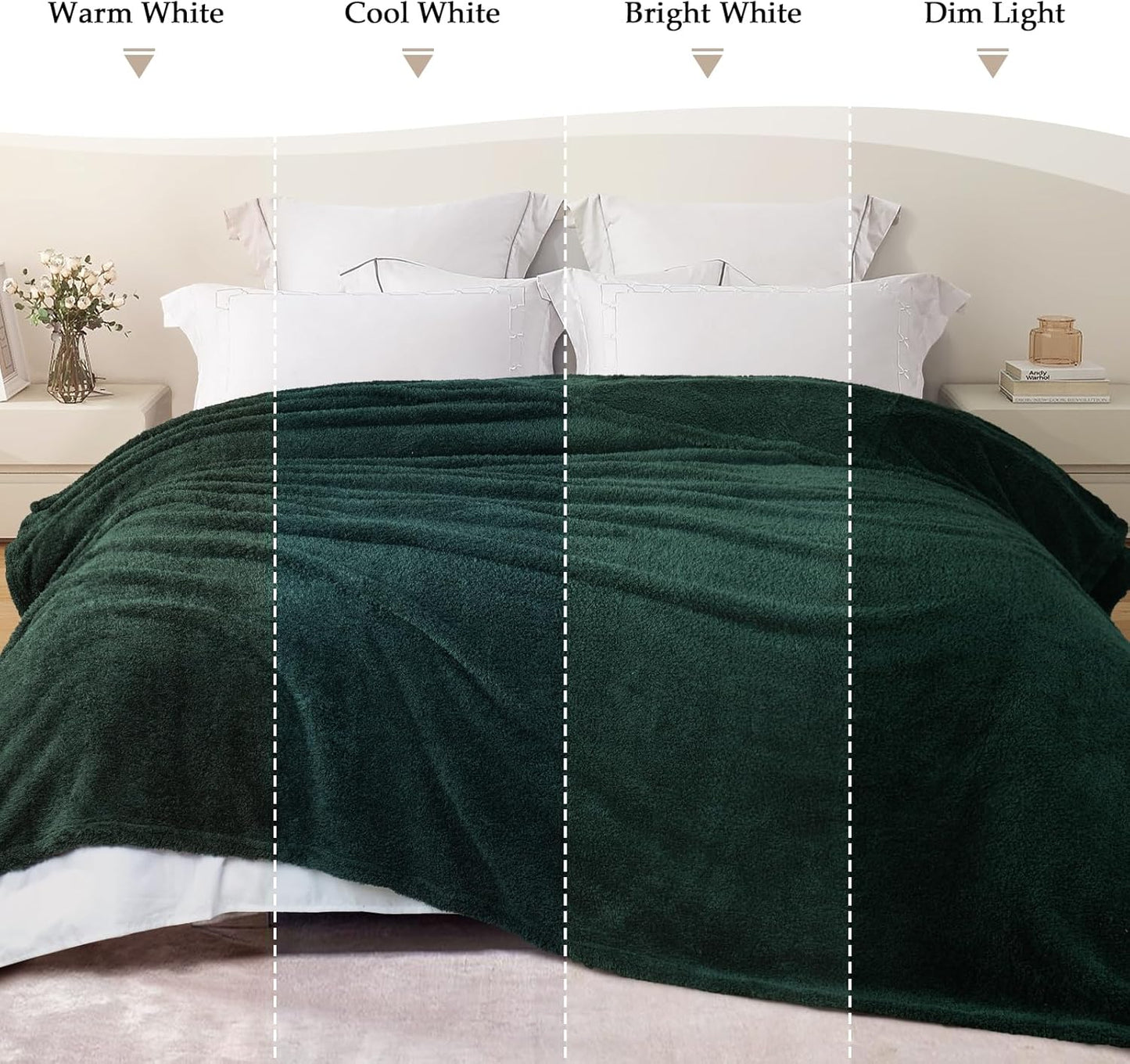 Exclusivo Mezcla Twin Blanket for Bed, Soft and Cozy Blankets for Women Men Girls Kids, Suitable for All Seasons, Forest Green, 60x80 Inches
