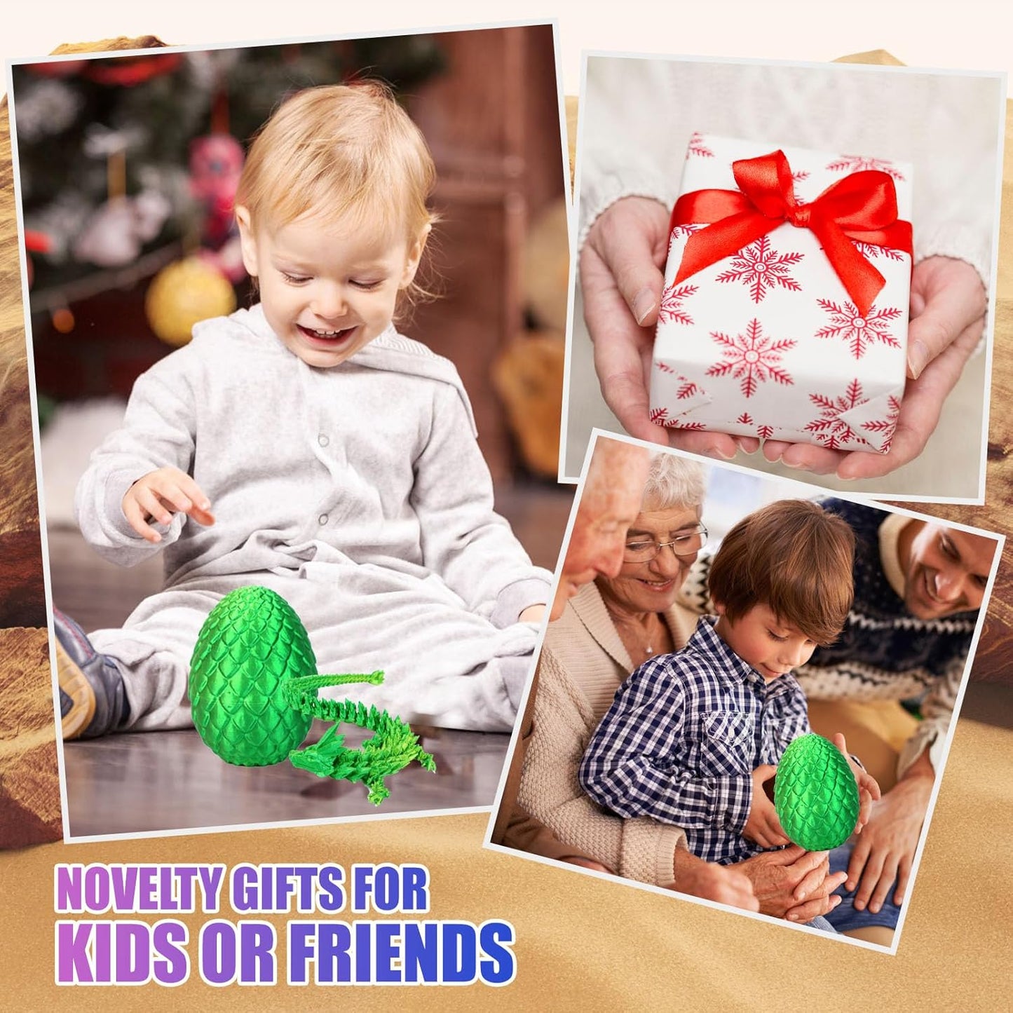 12inch Dragon Egg, Year of The Dragon, 3D Printed Dragon, Executive Desk Toys, Articulated Dragon, Fidget Toys Gifts for Graduates Students Teachers Adults (Yellow)