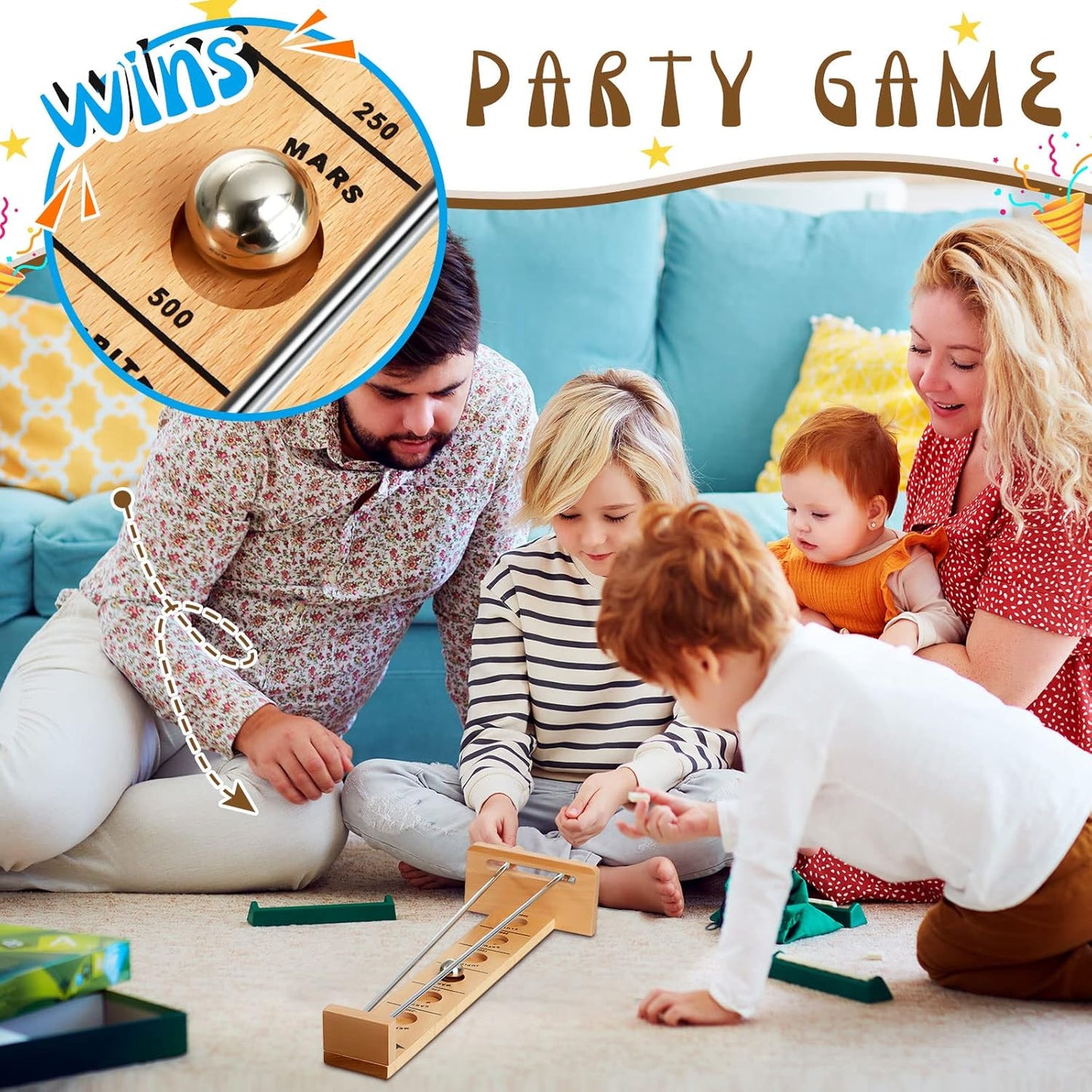 Deekin 2 Set Wooden Tabletop Games Classic Desktop Games Steel Ball Desktop Games Intelligent Exercise Ball Retro Toys for Teens Adults