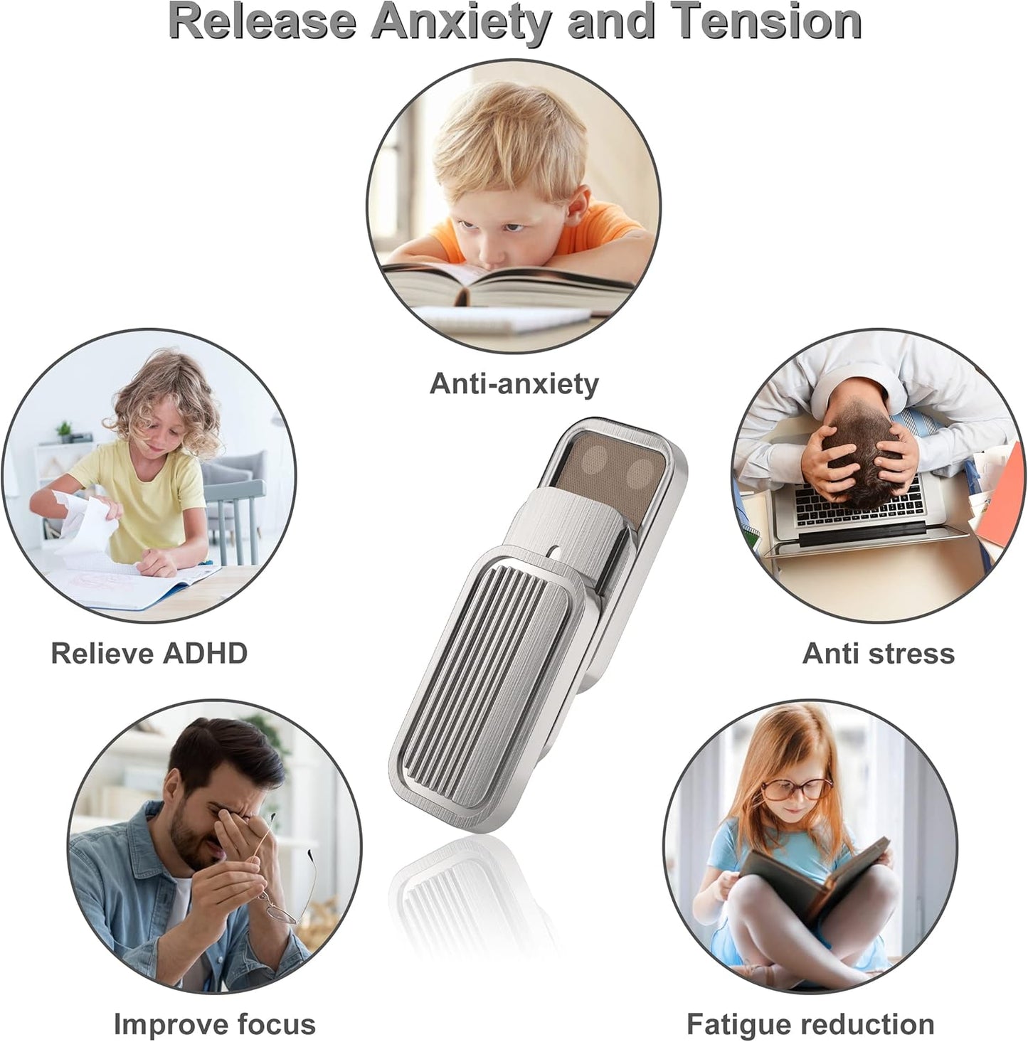 Magnetic Fidget Slider,Office Desk Adult Fidget Toys,Metal Push Card Stress Relief Toy,Magnetic Fidget Toy for Autism ADHD Special Needs