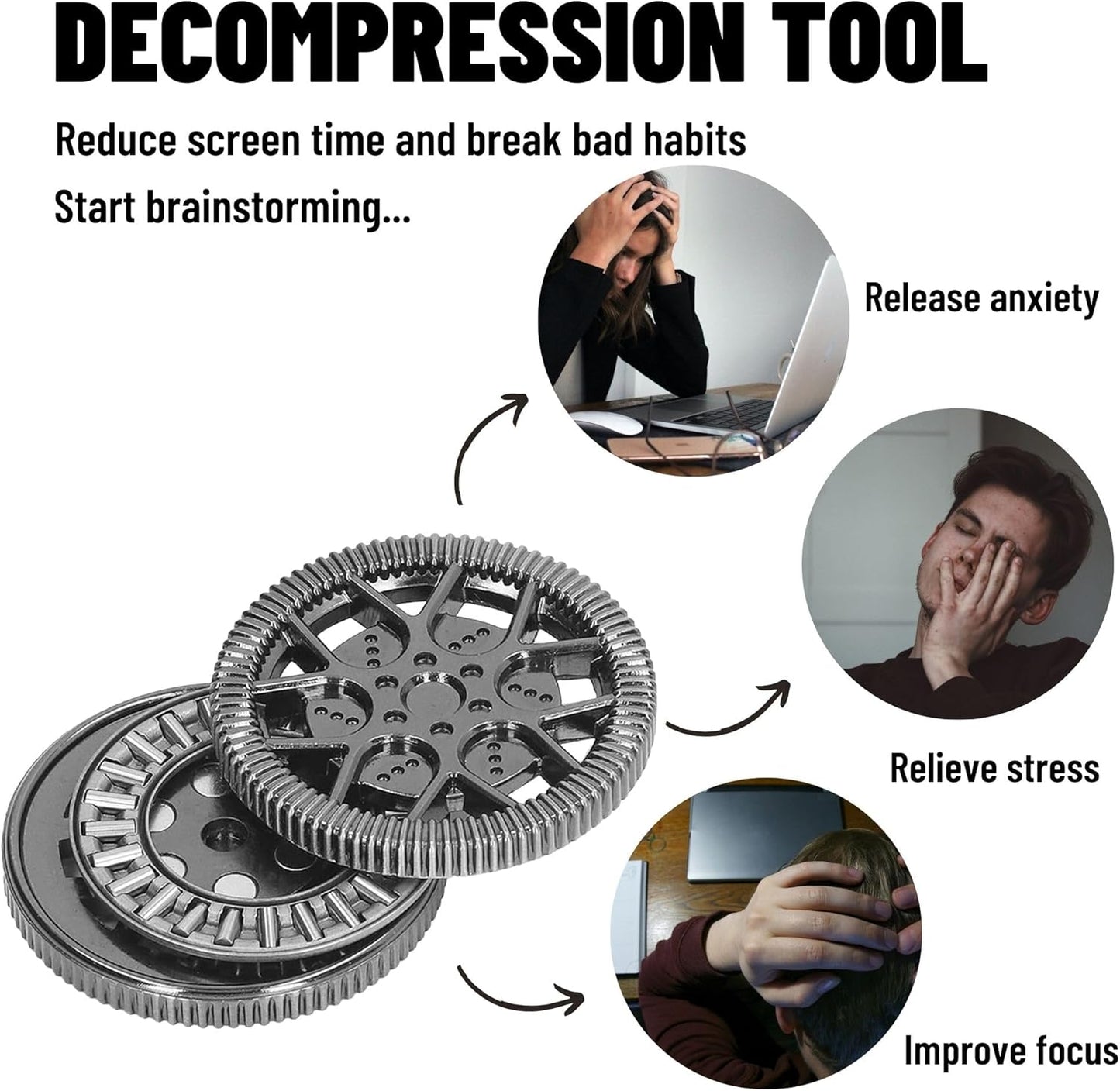 Metal Fidget Toys for Adults, Magnet Fidget Slider Haptic Coin EDC, ADHD Tool Anxiety and Stress Relief Toys, Birthday Gifts for Men (Shinming Black)…