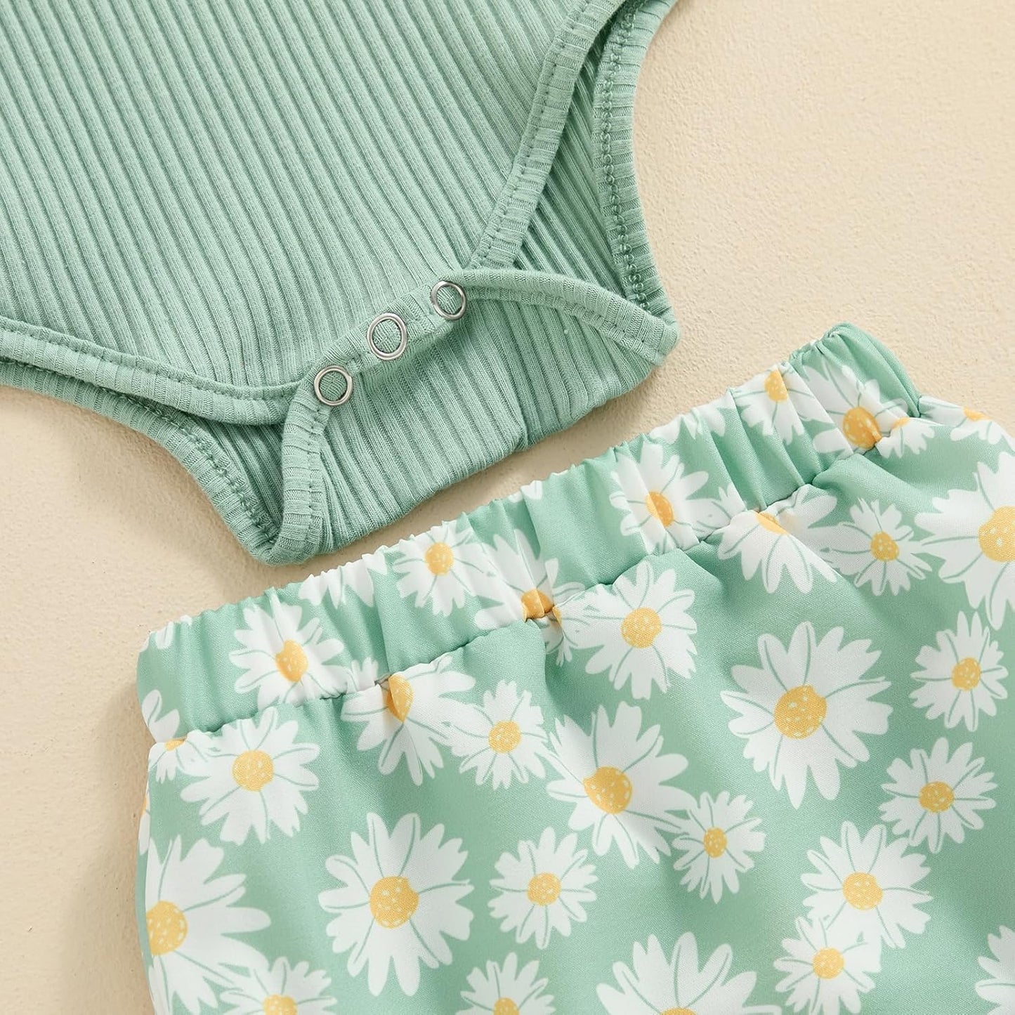 fhutpw Baby Girl Clothes Summer Cute Outfits 3 6 12 18 Months Spaghetti Strap Romper & Floarl Shorts Sets