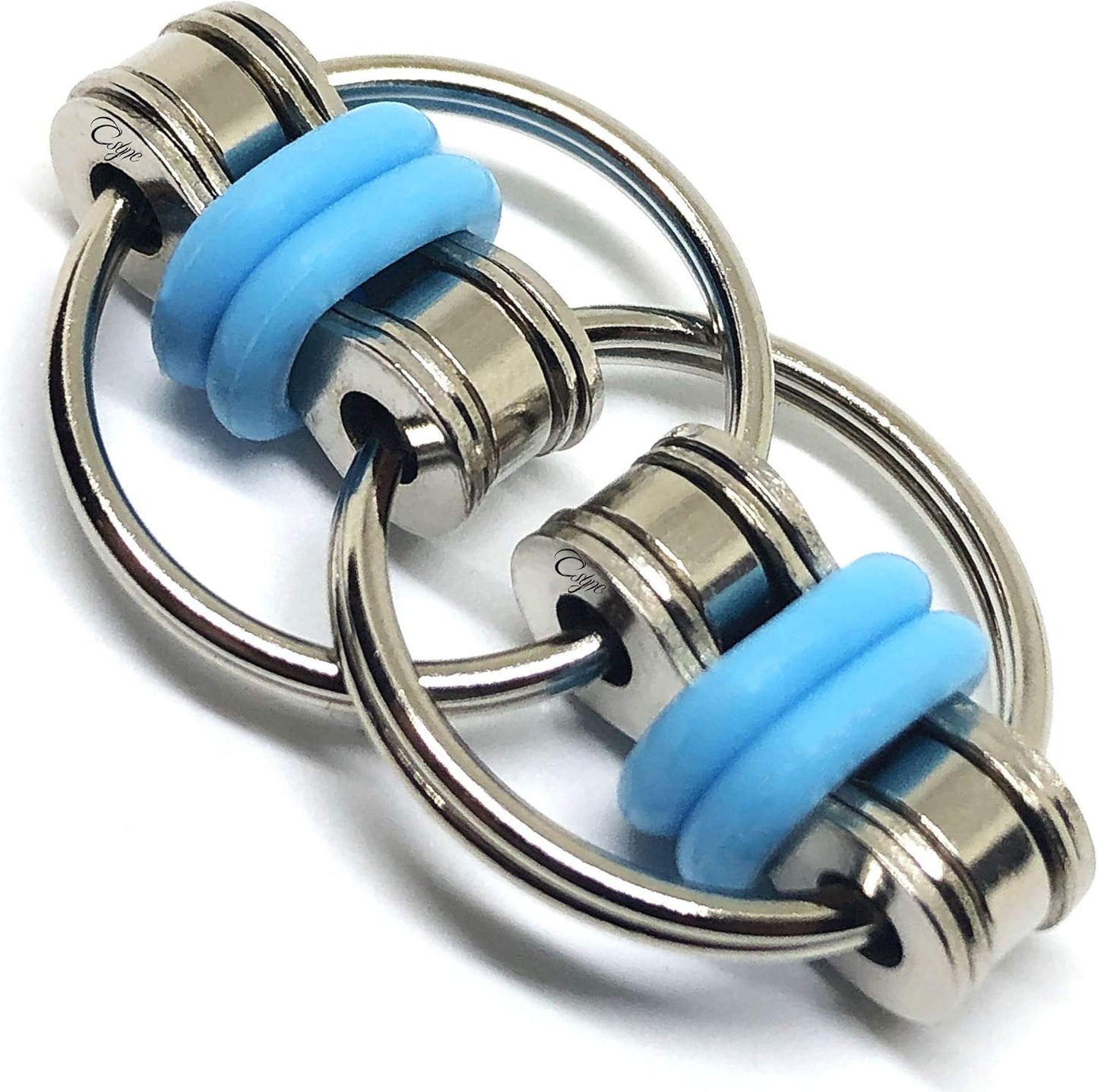Fidget Roller Chain finger exerciser - Stress Relief Perfect for ADHD, ADD, Anxiety in Office, Studying or work Stocking Stuffers Gifts (3 Piece) (Blue)