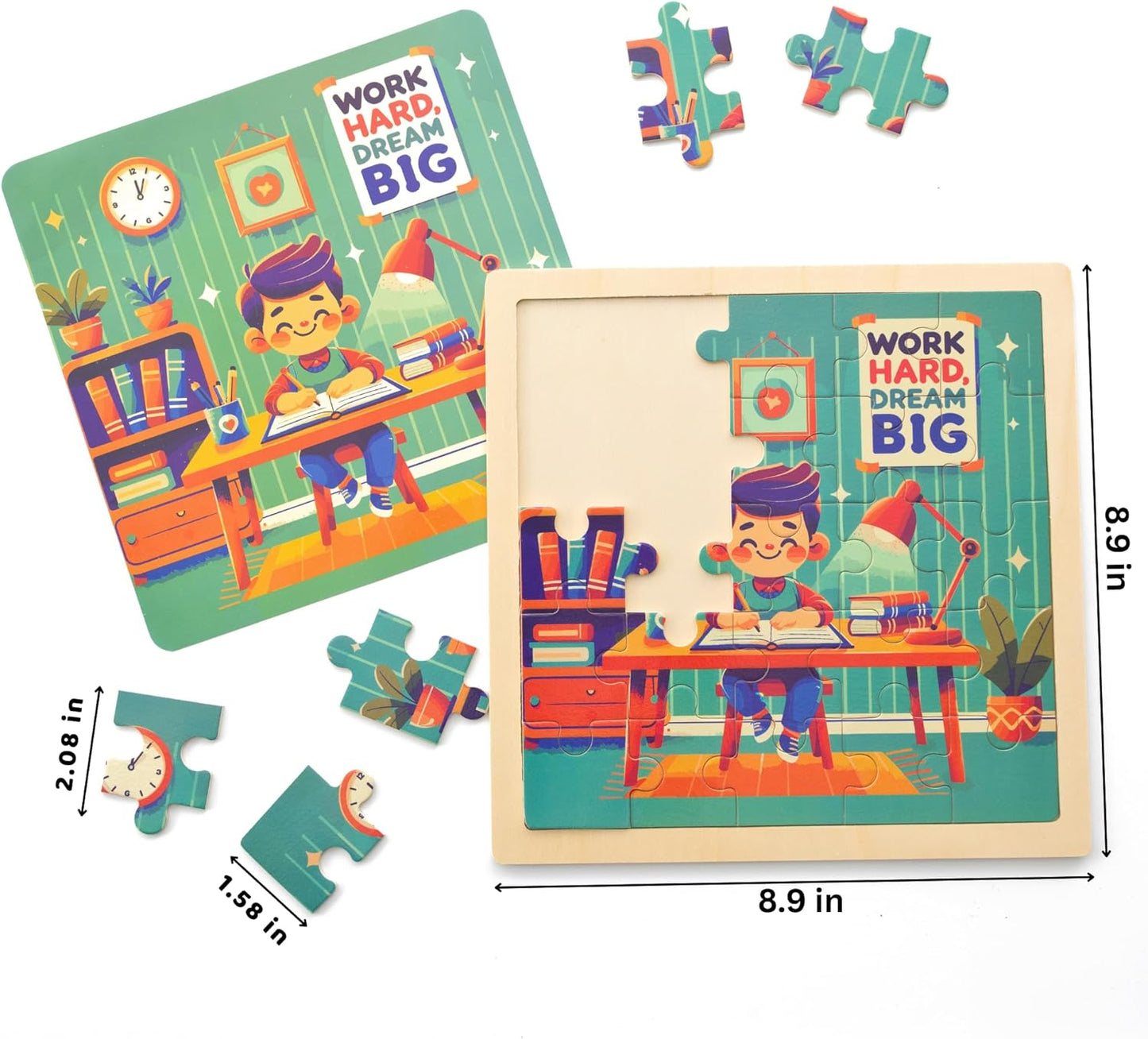 6 Educational Wooden Puzzles & Storybook, Teaches Kindness, Empathy & More β 6 in 1 Jigsaw Puzzle for Kids Ages 3-7 β Learn Real Values Through Stories β Montessori Puzzle Set 25 Pieces