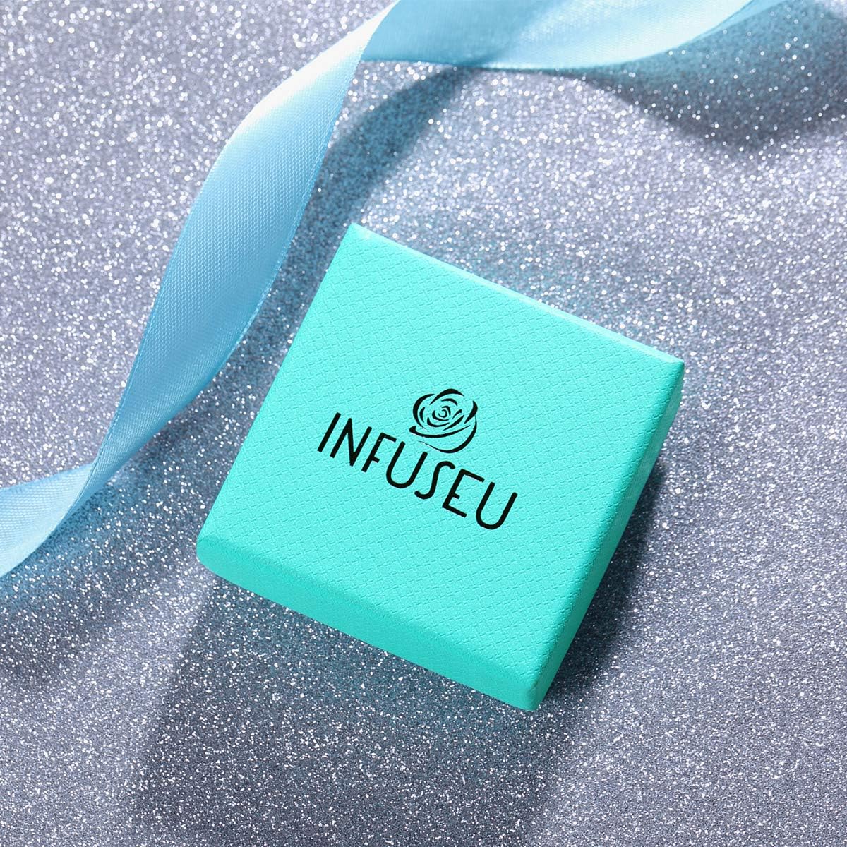 INFUSEU Funny Spinner Fidget Rings for Women Girls Anti Anxiety Stress Worry, Adjustable Size