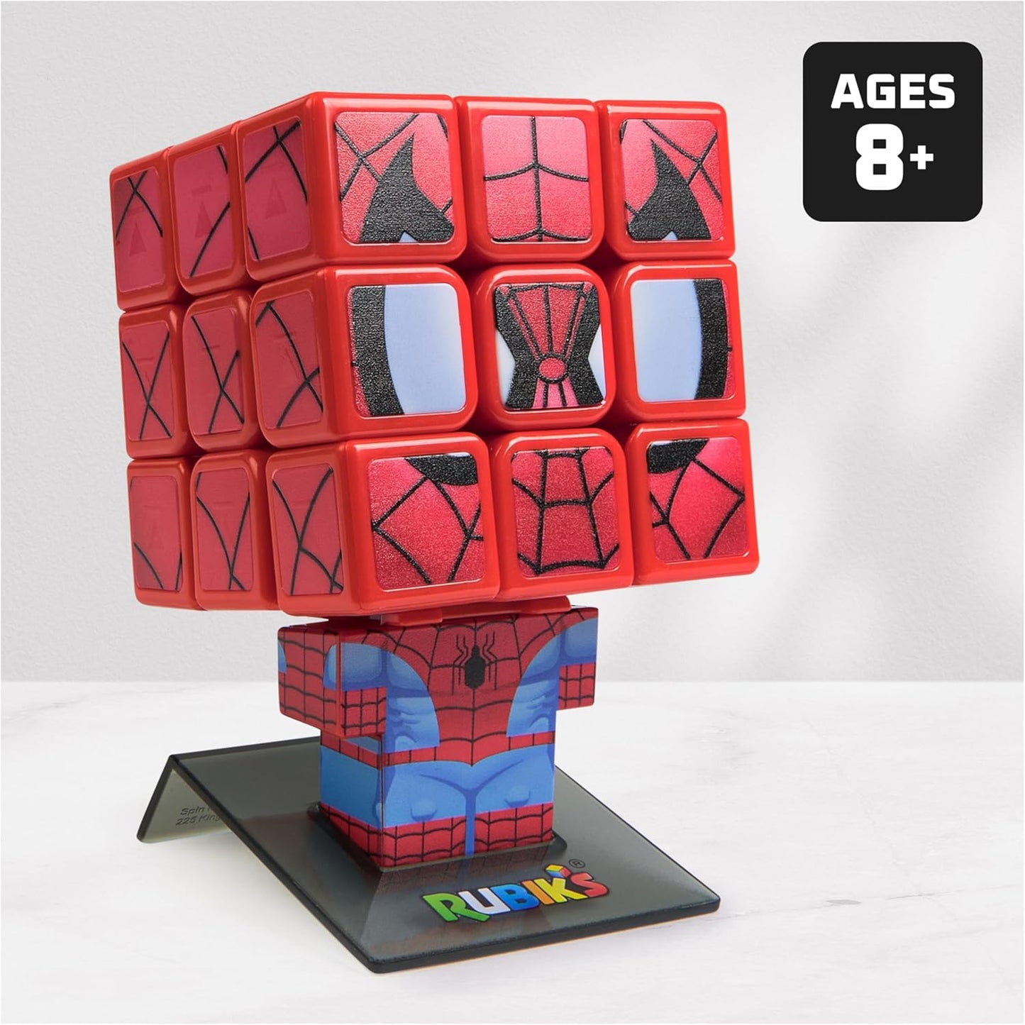 Rubik’s Cube Spider-Man Cuber, Problem-Solving Challenging Brain Teaser Collectible Spider-Man Fidget Toy, for Adults & Kids Ages 7+