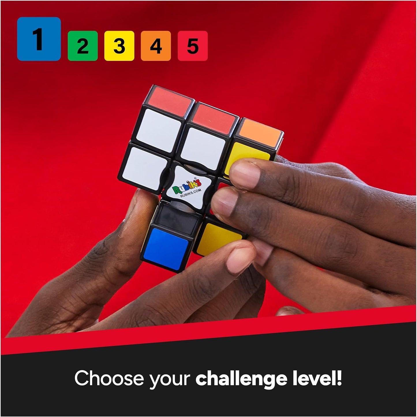 Rubik’s Edge, 3x3x1 Rubik’s Cube for Beginners Single Layer Puzzle Retro Educational Brain Teaser Travel Fidget Toy for Adults & Kids Ages 8+