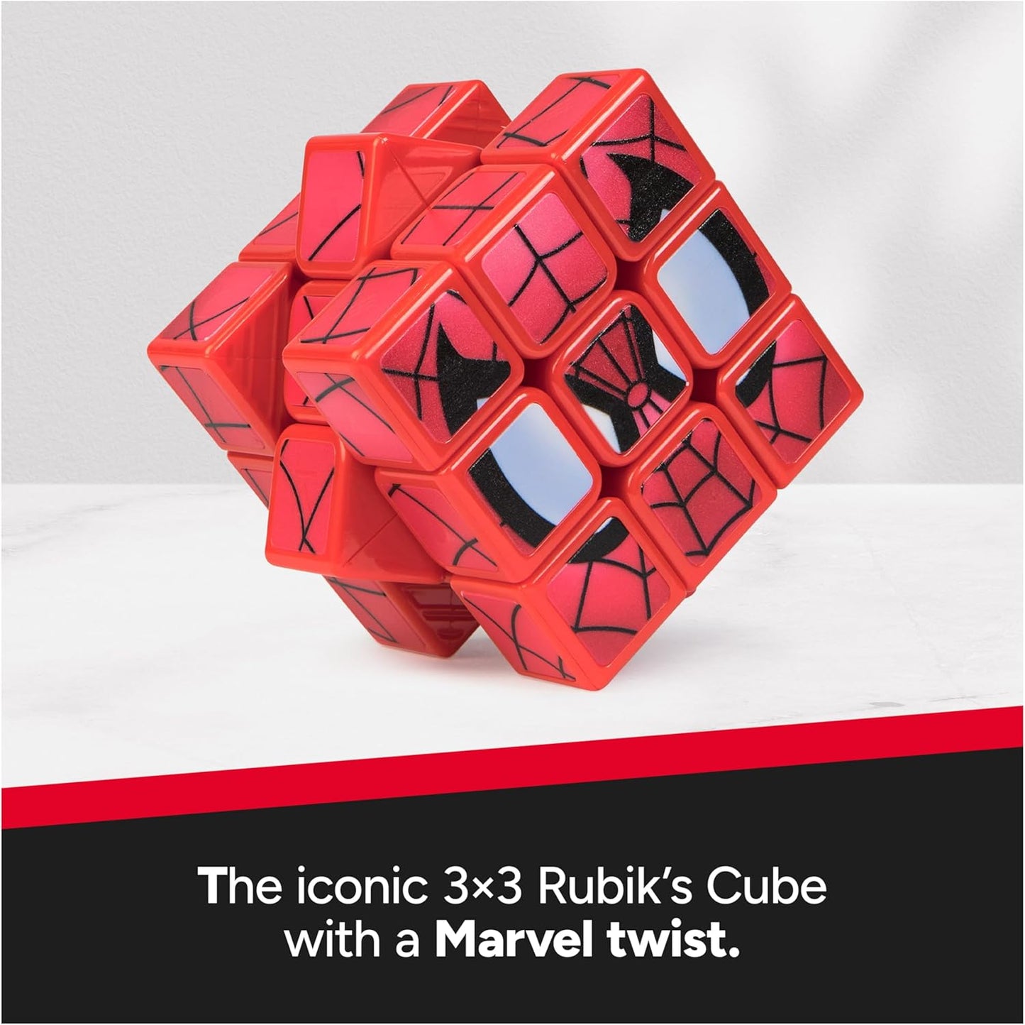 Rubik’s Cube Spider-Man Cuber, Problem-Solving Challenging Brain Teaser Collectible Spider-Man Fidget Toy, for Adults & Kids Ages 7+