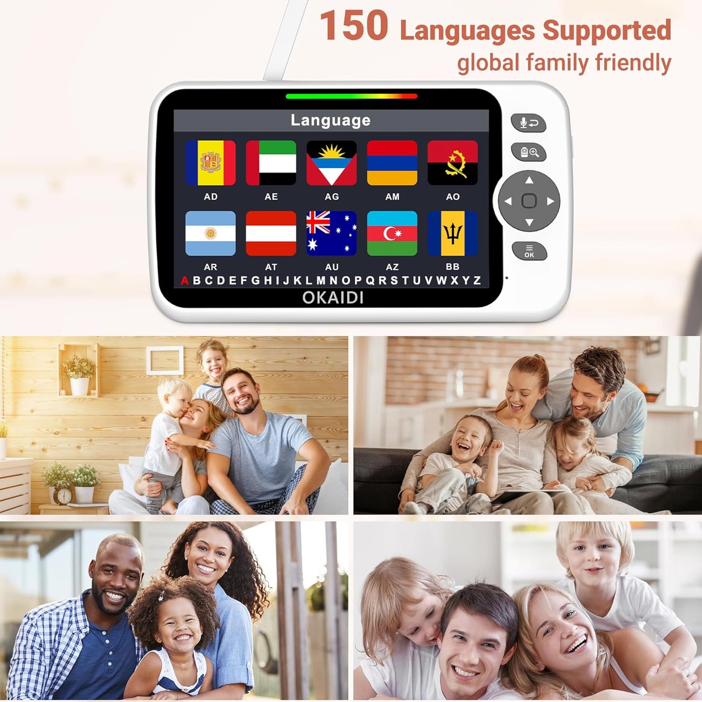 Baby Monitor No WiFi, 6" Extra-Large IPS Screen with 30-Hrs Battery, 1000ft Baby Monitor with Camera and Audio, Remote Pan-Tilt-Zoom Camera for Baby/Pet/Elderly, 2-Way Talk, Night Vision, VOX