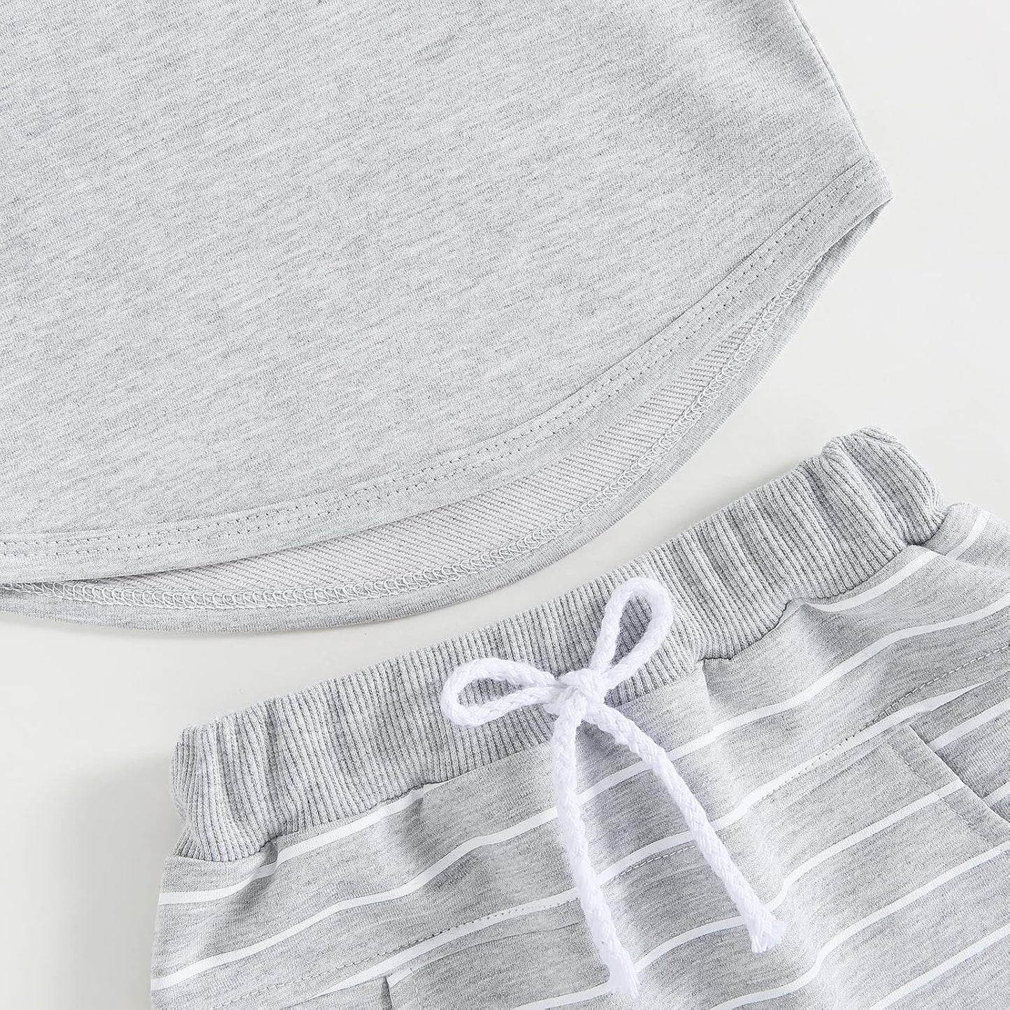 fhutpw Baby Toddler Boy Clothes Summer Outfits 6 12 18 24 Months Patchwork Short Sleeve T Shirt & Shorts Sets with Pockets