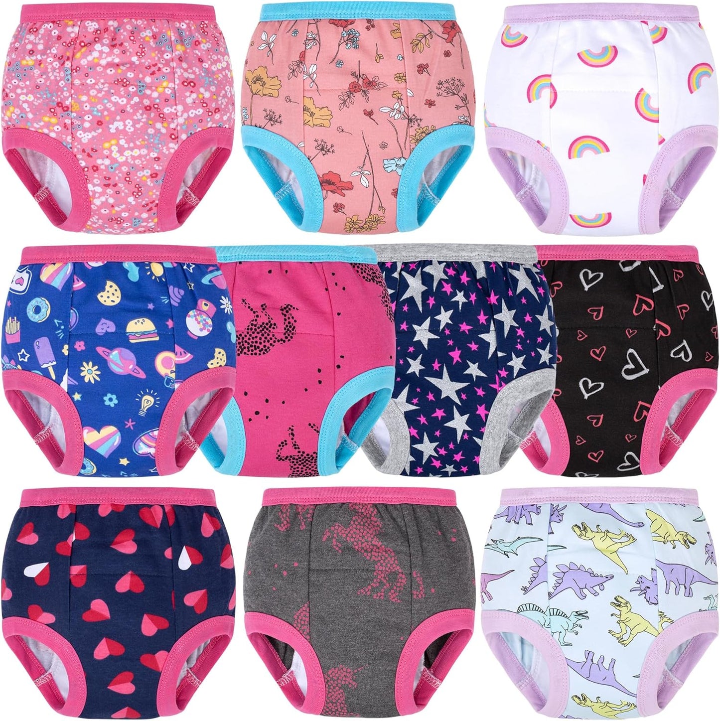 BIG ELEPHANT Toddler Training Pants, Soft Cotton Absorbent Training Underwear for Baby Boys & Girls