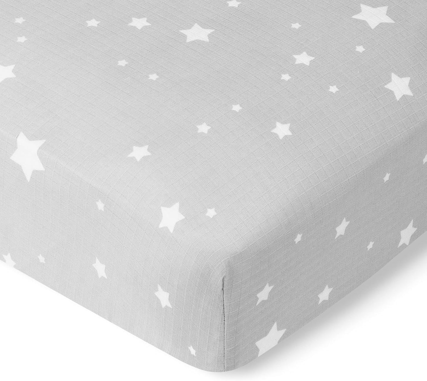 Newton Baby Fitted Mini Crib Sheets (2-Pack) | Organic Muslin Cotton, Breathable & Soft Baby Sheets, Washable Baby Mattress Sheets, Fits Any Mini Sized Crib 24" x 38", Stardust Twilight Grey + White