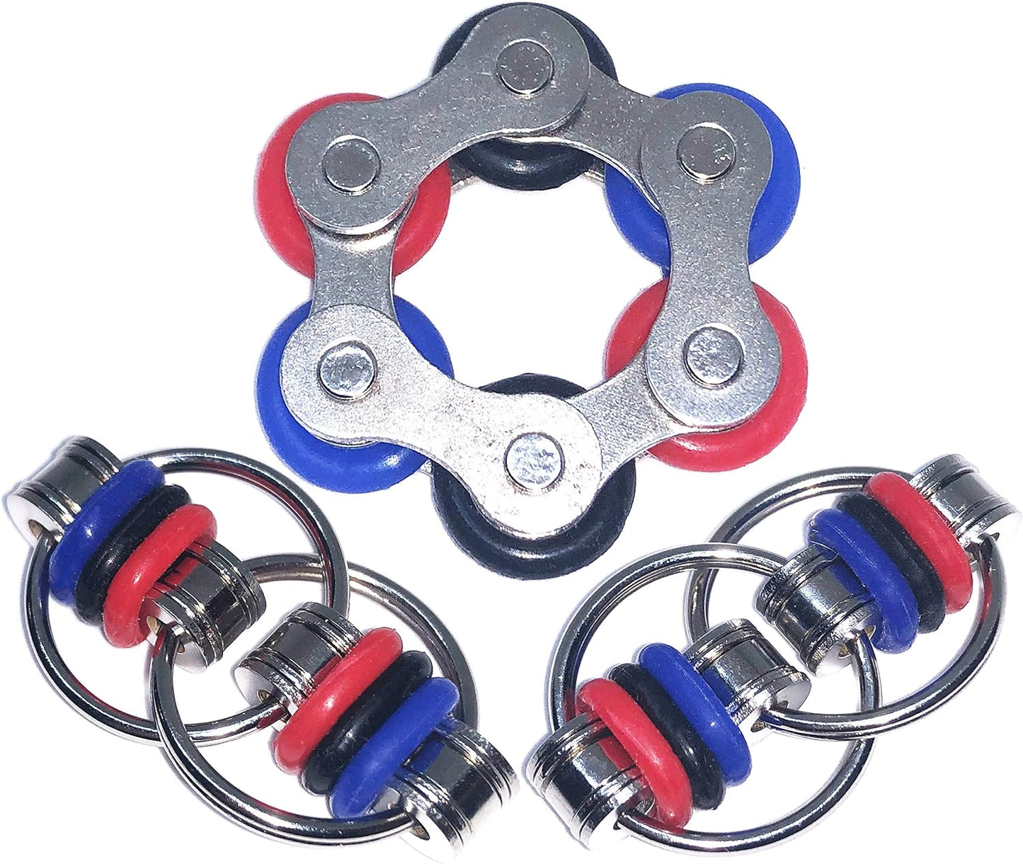 Fidget Toys Roller Chain - Stress Relief Perfect for ADHD, ADD, Anxiety in Classroom, Office, School, Work for Students, Teens, Adults Stocking Stuffers Gifts (3 Piece Style 1)