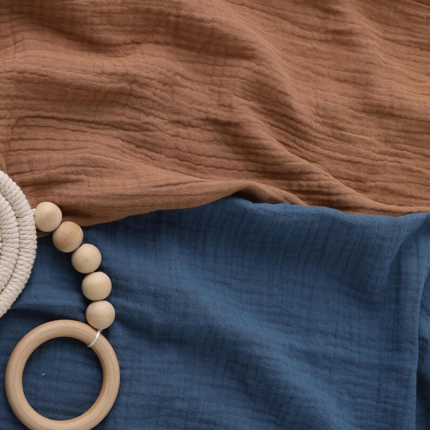 Muslin Receiving Blankets, Neutral Blanket Swaddling for Newborn Boys and Girls, 5 Pack Breathable and Skin-Friendly Swaddle Wrap for Infant Baby (Elegant Colors)