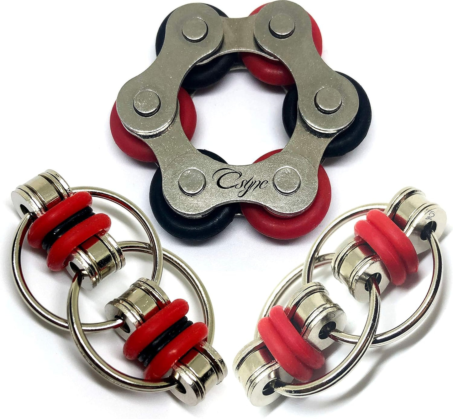 Fidget Toys Roller Chain - Stress Relief Perfect for ADHD, ADD, Anxiety in Classroom, Office, School, Work for Students, Teens, Adults Stocking Stuffers Gifts (9 Piece)