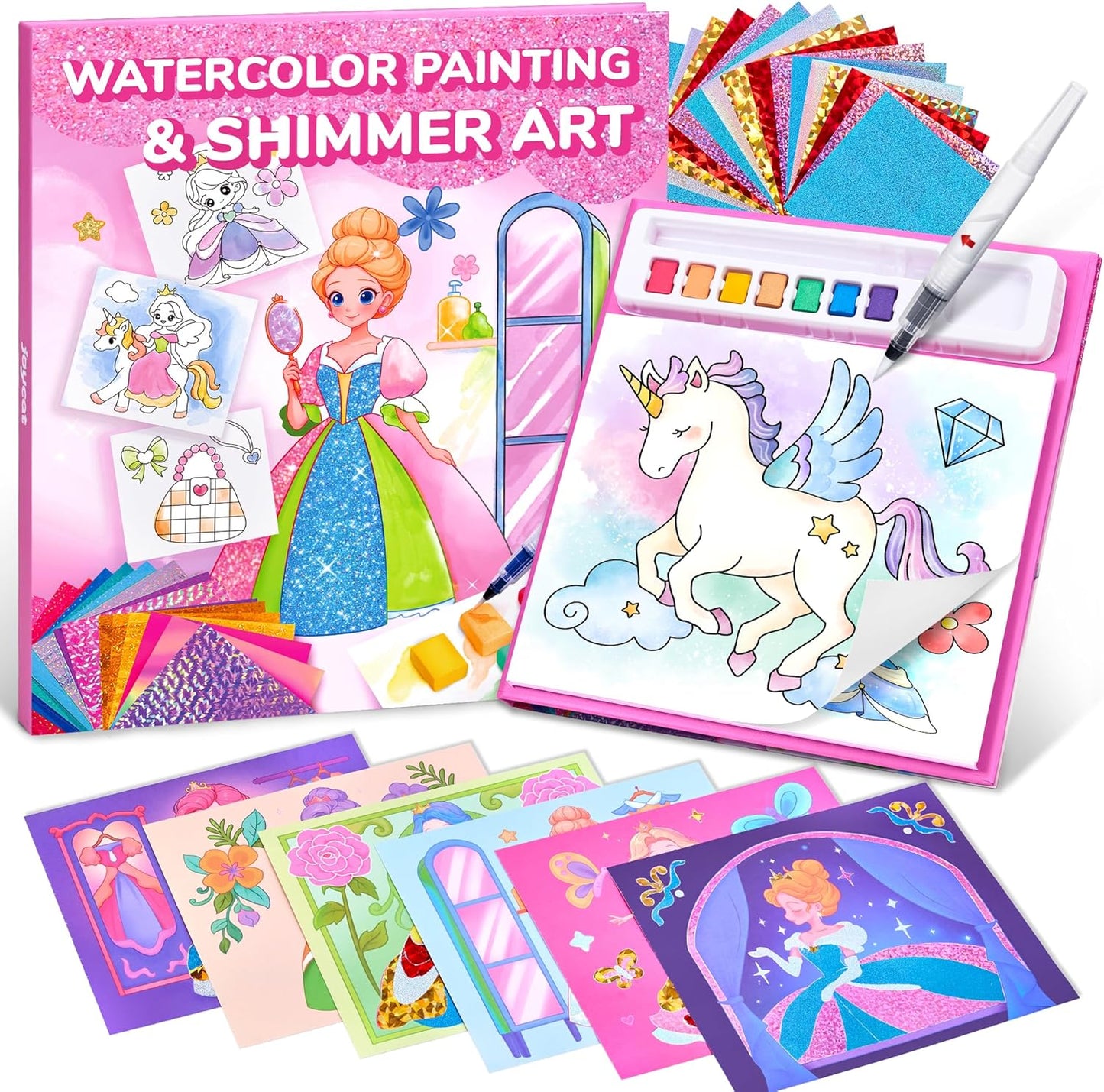 JoyCat Paint with Water Coloring Books, Art & Craft Activity, Princess No Mess Art for Kids Ages 4-8, Craft Kits & Supplies, DIY Creative Activity, Presents for Girls & Boys