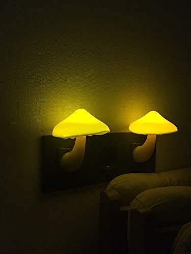 AUSAYE 4 Pack Plug in Night Light, Mushroom Light LED Nightlights for Kids, Adults, Bedroom, Bathroom,Hallway, Stairs, Kitchen Warm Yellow