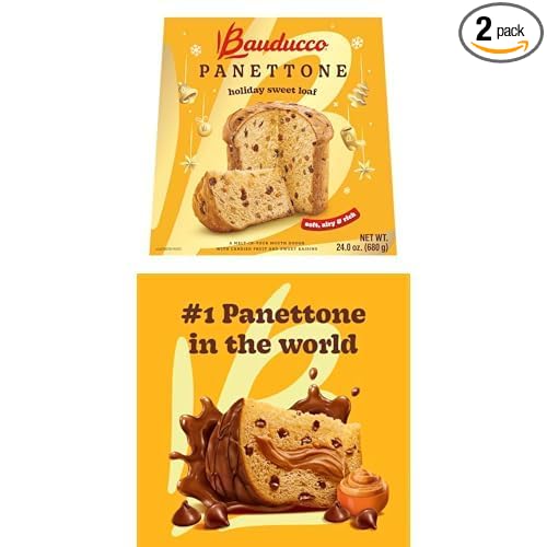 Bauducco Classic Panettone & Chocottone Peanut Butter – Moist & Fresh Italian Cakes, Traditional Family Recipes with Candied Fruit, Raisins, and Peanut Butter Chocolate Chips – 24.0oz & 16.0oz (Pack o