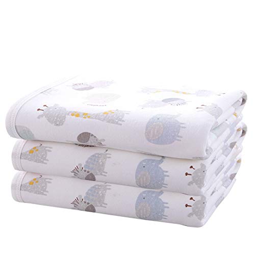 Baby Diaper Changing Pad Liners(22X27.5 inches) Soft Cotton Waterproof Changing Pad for Baby Underpads Mattress Mat Sheet Protector Portable Reusable Urine Mats for Travel Gear Pack of 3