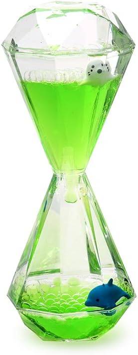 XINBAOHONG Liquid Motion Bubbler for Kids and Adults Hourglass Liquid Bubbler Timer for Sensory Play Fidget Toy Stress Management Desk Decor(Green)