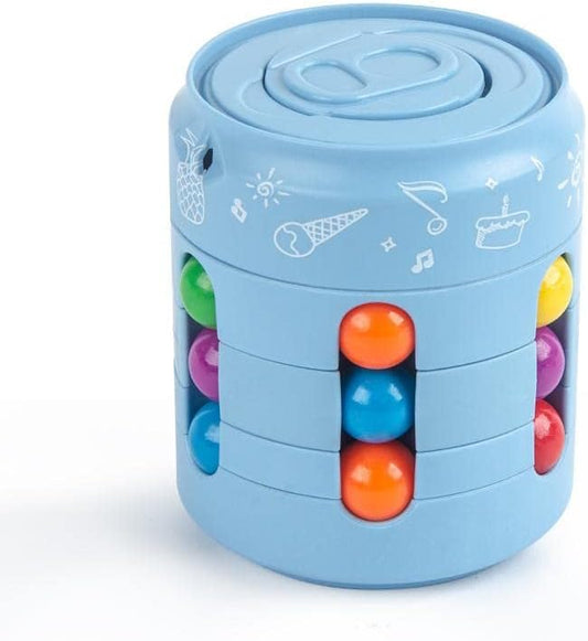 Magic Cube and Fidget Spinner, Rotating Fidget Cube Toy Set, Idea ADHD Fidget Toys, Adult Fidget Spinner for Anxiety Relief Therapy, Fidget Pack Great Gift for Adults Teens Boys Kids (Blue)