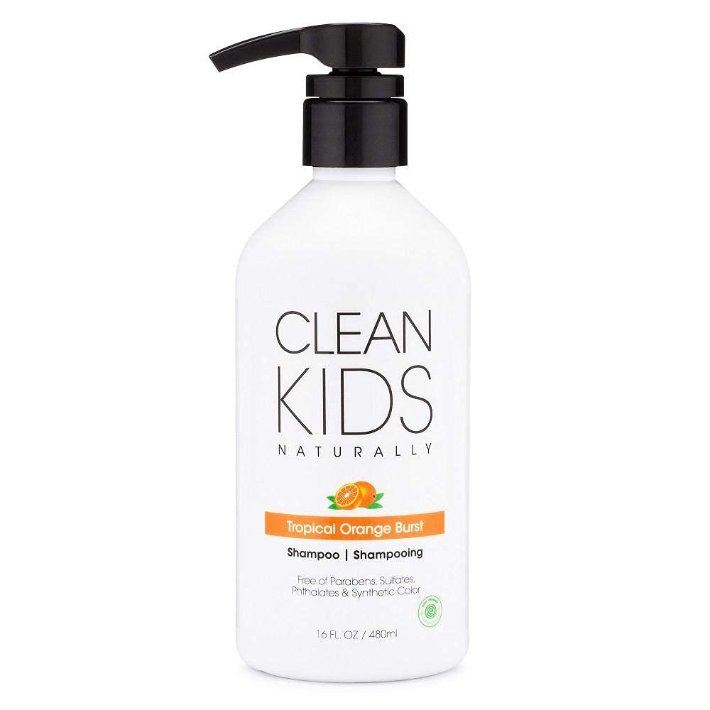 Clean Kids Naturally Tropical Shampoo- EWG Verified, All-Natural, Coconut-free, Gluten-free, Vegan, and Cruelty-free, Paraben-Free (16 Fl Oz, Orange Burst)