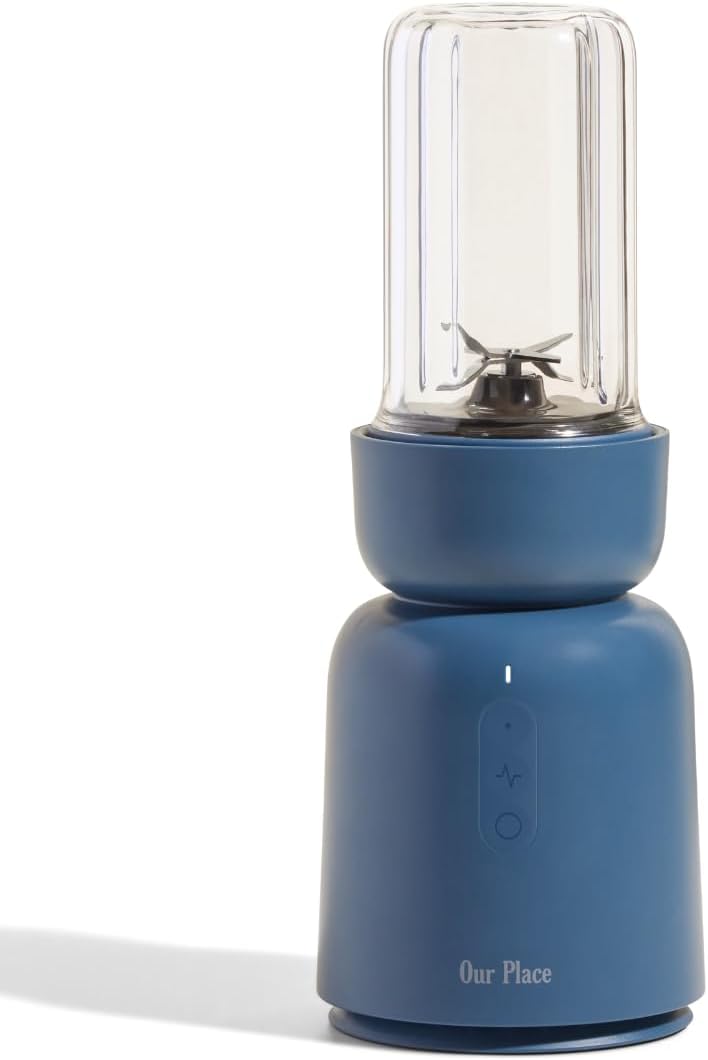 Our Place Splendor Blender - 1000W High-Power | Ultra-Sharp Blades | 2 Blending Modes | Includes 25 oz Personal Cup and Drinking Lid Set | Smoothies, Shakes & More | Blue Salt