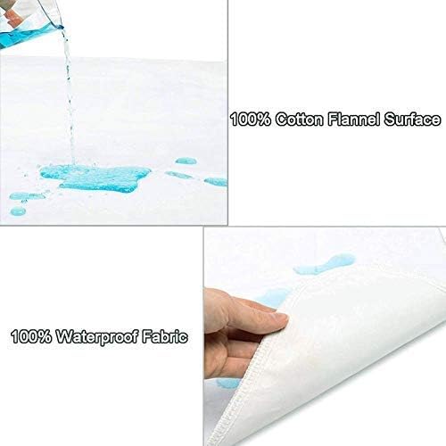 Flannel Crib Protector Pad，100％ Waterproof Mattress Protector Pad, One Size, 34" X 36"-2Pack