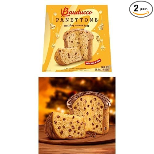 Bauducco Classic Panettone & Chocottone Chocolate Chips – Moist & Fresh Italian Cakes, Traditional Family Recipes with Candied Fruit, Raisins, and Fudge Chocolate Chips – 24.0oz & 16.0oz (Pack of 2)