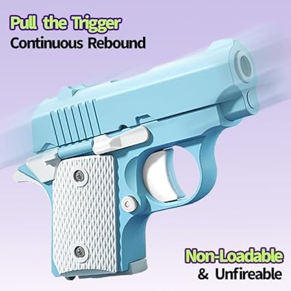 Fidget Toys for Adults, 1911 3D Printed Small Pistol Toys, Stress Relief Pistol Toys Suitable for Relieving ADHD, Anxiety, Suitable Toys for Friends Adults and Kids Best Gift (Blue)